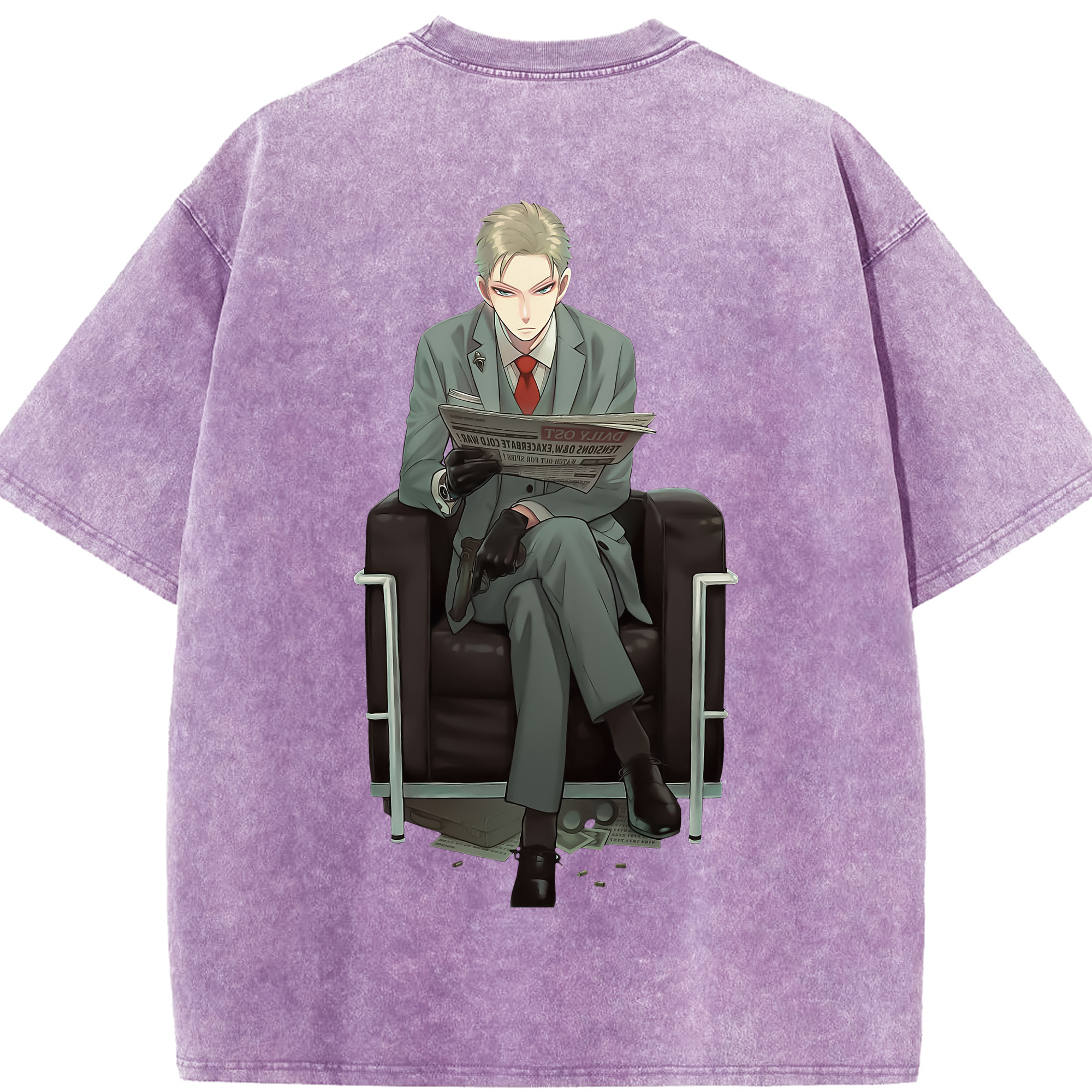 （画像用） SPY×FAMILY间谍家家酒 綿100% ヴィンテージ風 半袖Tシャツ（背面プリント）