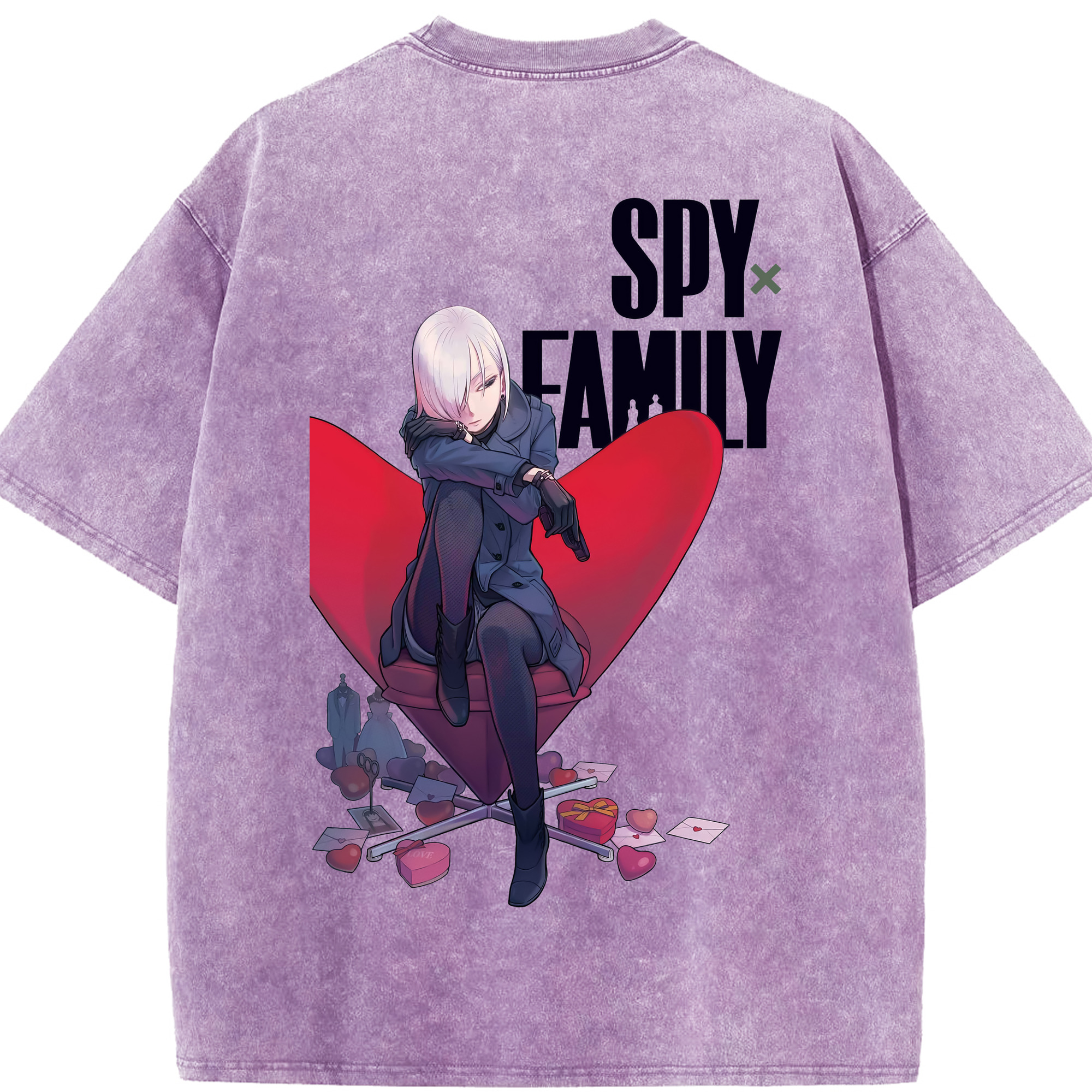 （画像用） SPY×FAMILY间谍家家酒 綿100% ヴィンテージ風 半袖Tシャツ（背面プリント）
