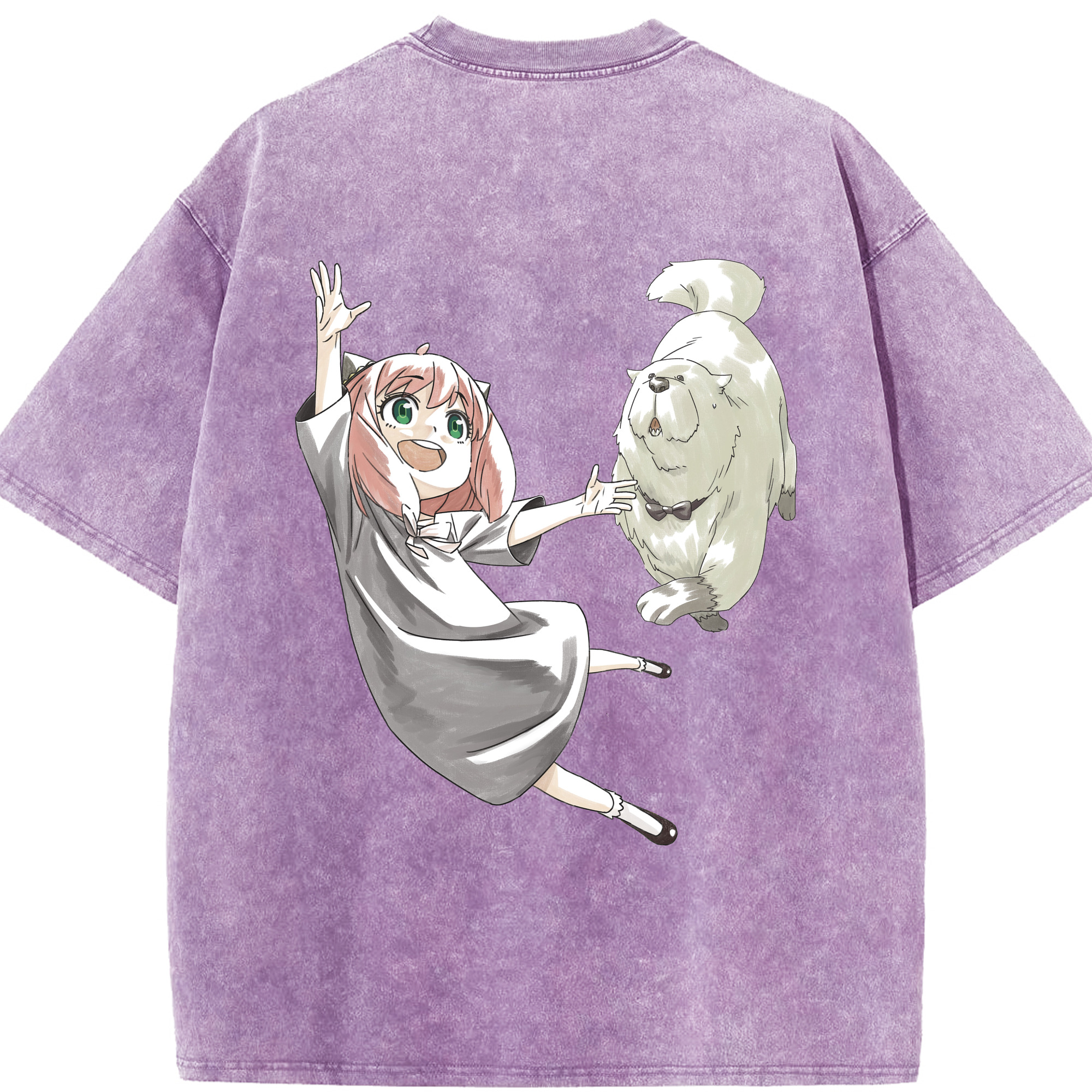 （画像用） SPY×FAMILY间谍家家酒 綿100% ヴィンテージ風 半袖Tシャツ（背面プリント）