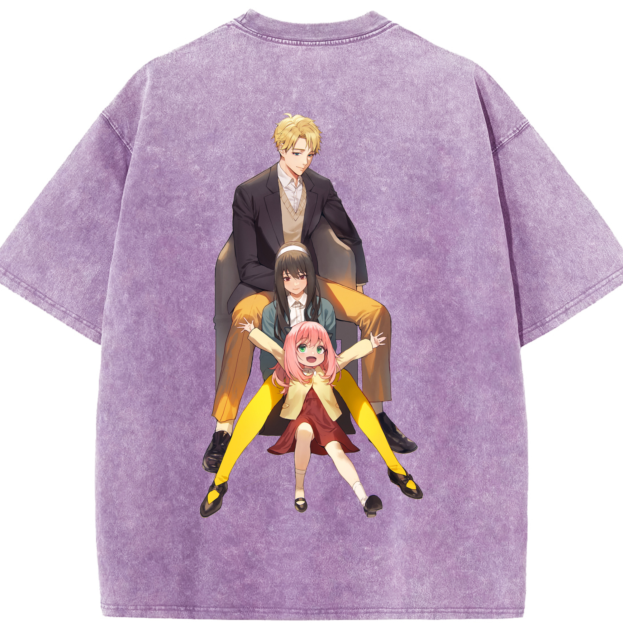 （画像用） SPY×FAMILY间谍家家酒 綿100% ヴィンテージ風 半袖Tシャツ（背面プリント）
