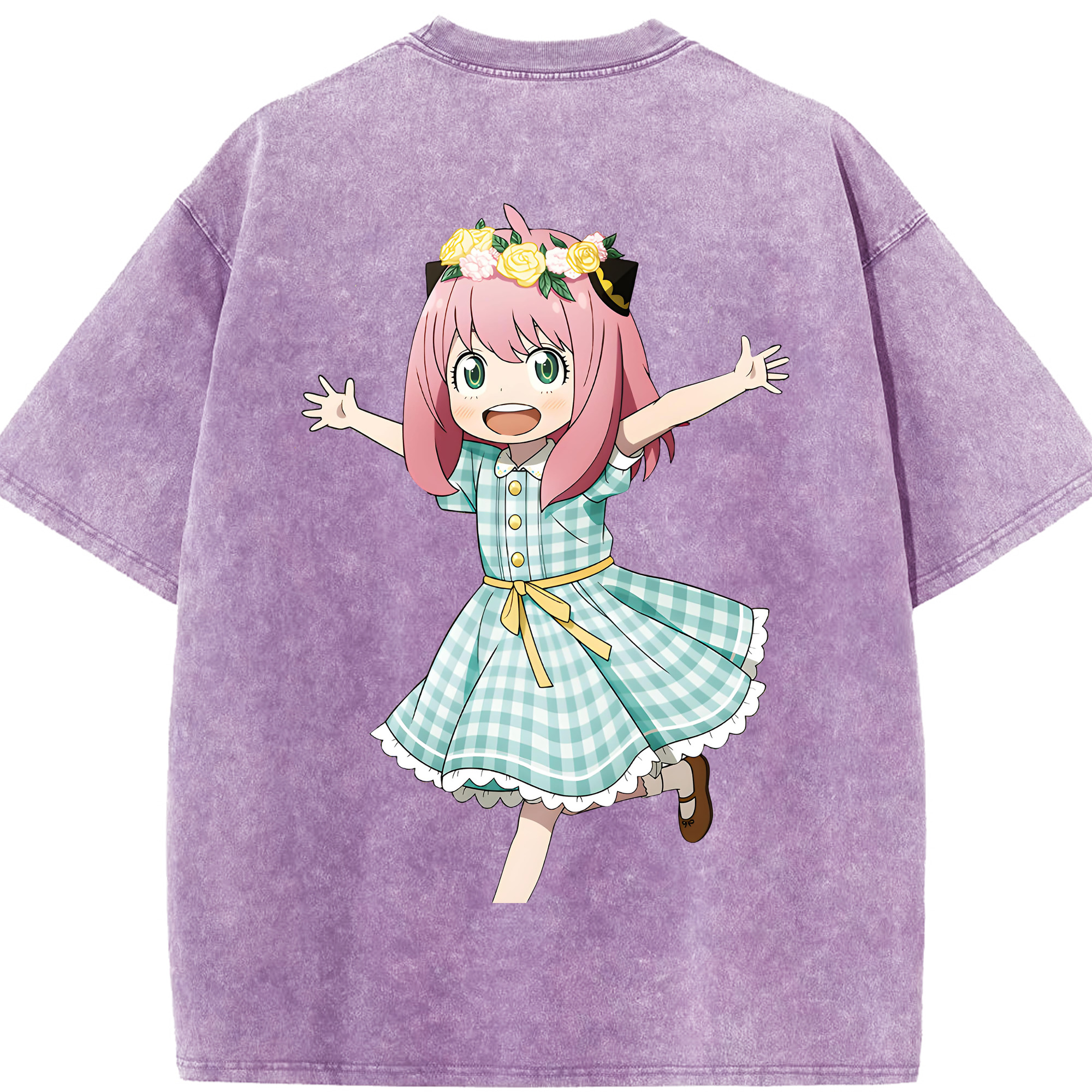 （画像用） SPY×FAMILY间谍家家酒 綿100% ヴィンテージ風 半袖Tシャツ（背面プリント）
