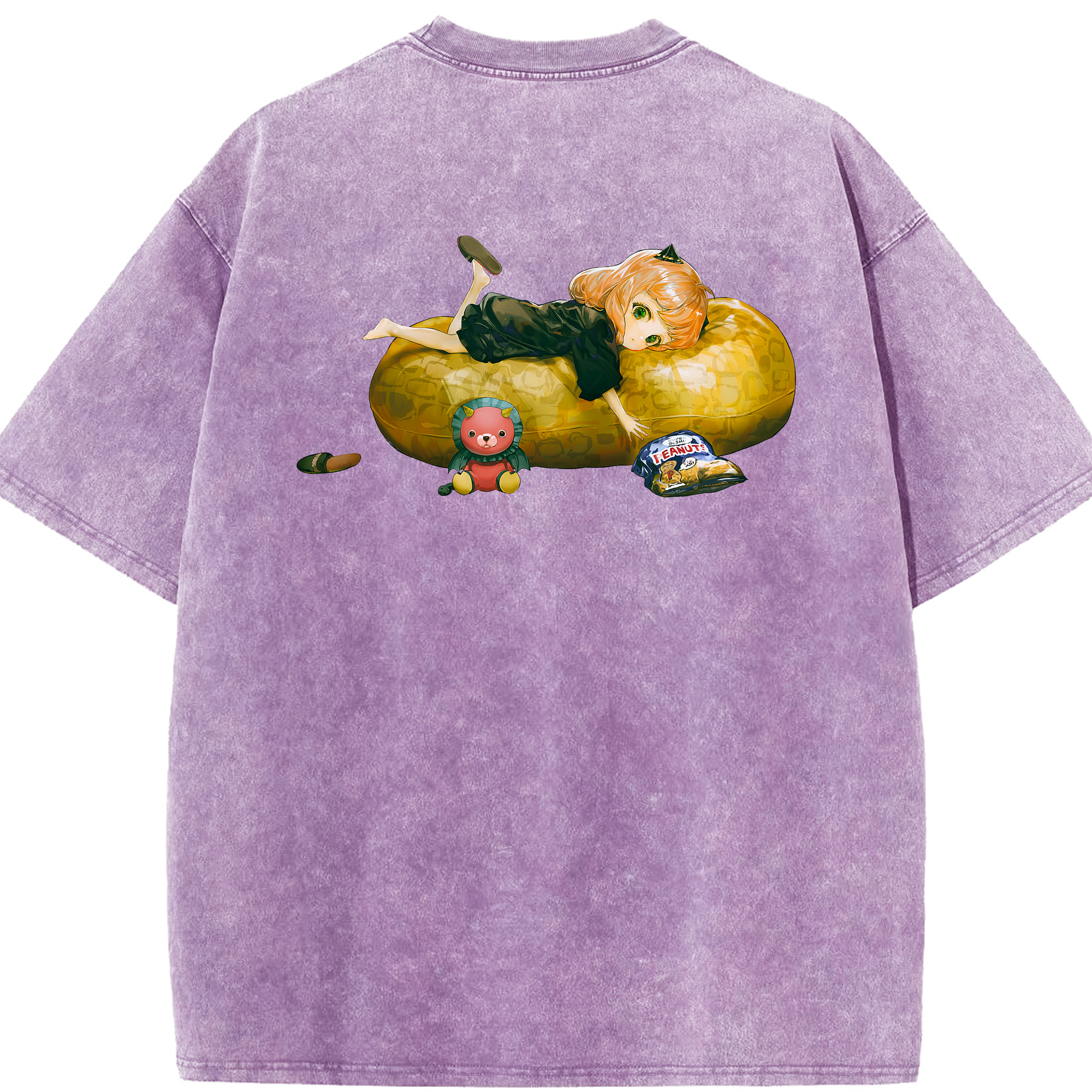 （画像用） SPY×FAMILY间谍家家酒 綿100% ヴィンテージ風 半袖Tシャツ（背面プリント）