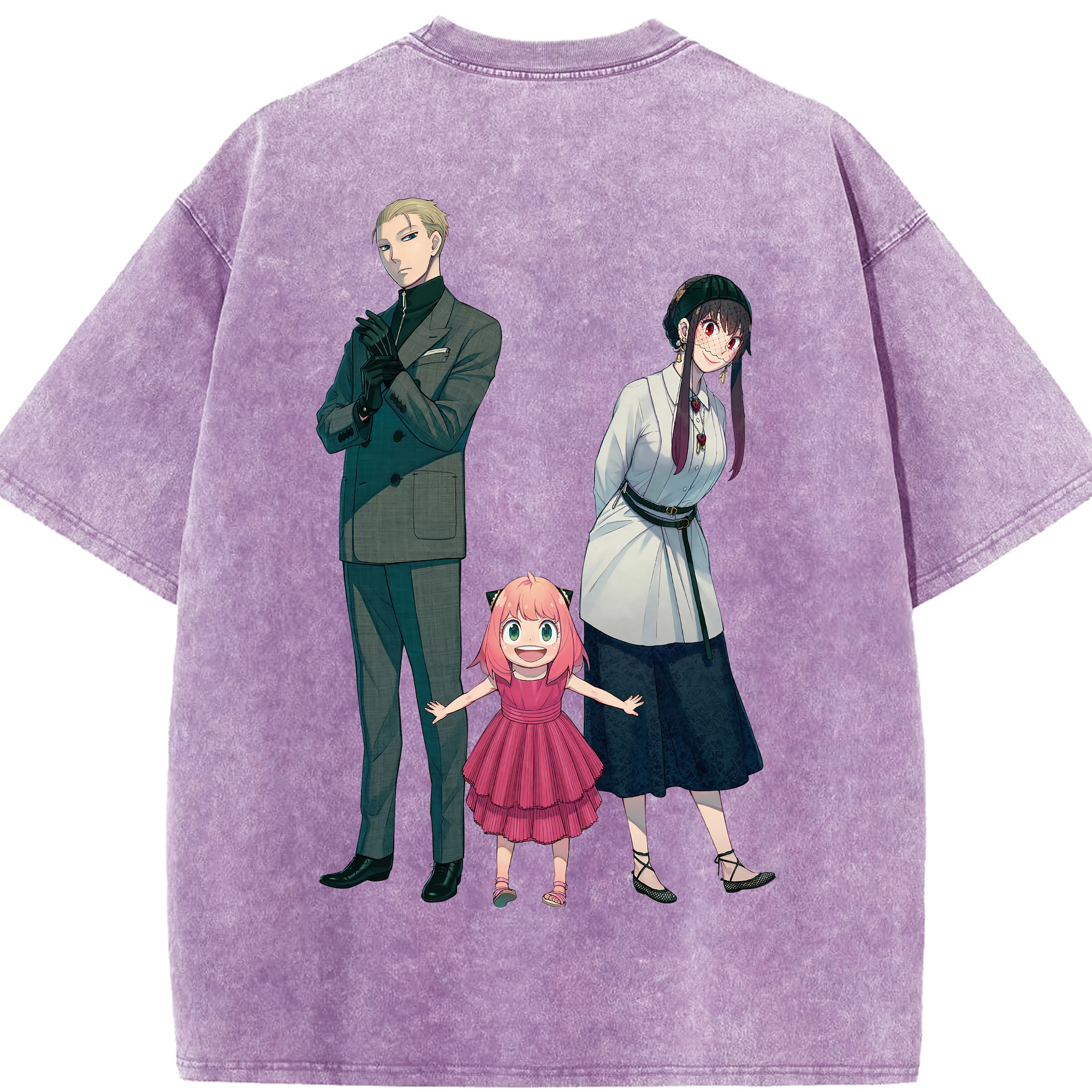 （画像用） SPY×FAMILY间谍家家酒 綿100% ヴィンテージ風 半袖Tシャツ（背面プリント）