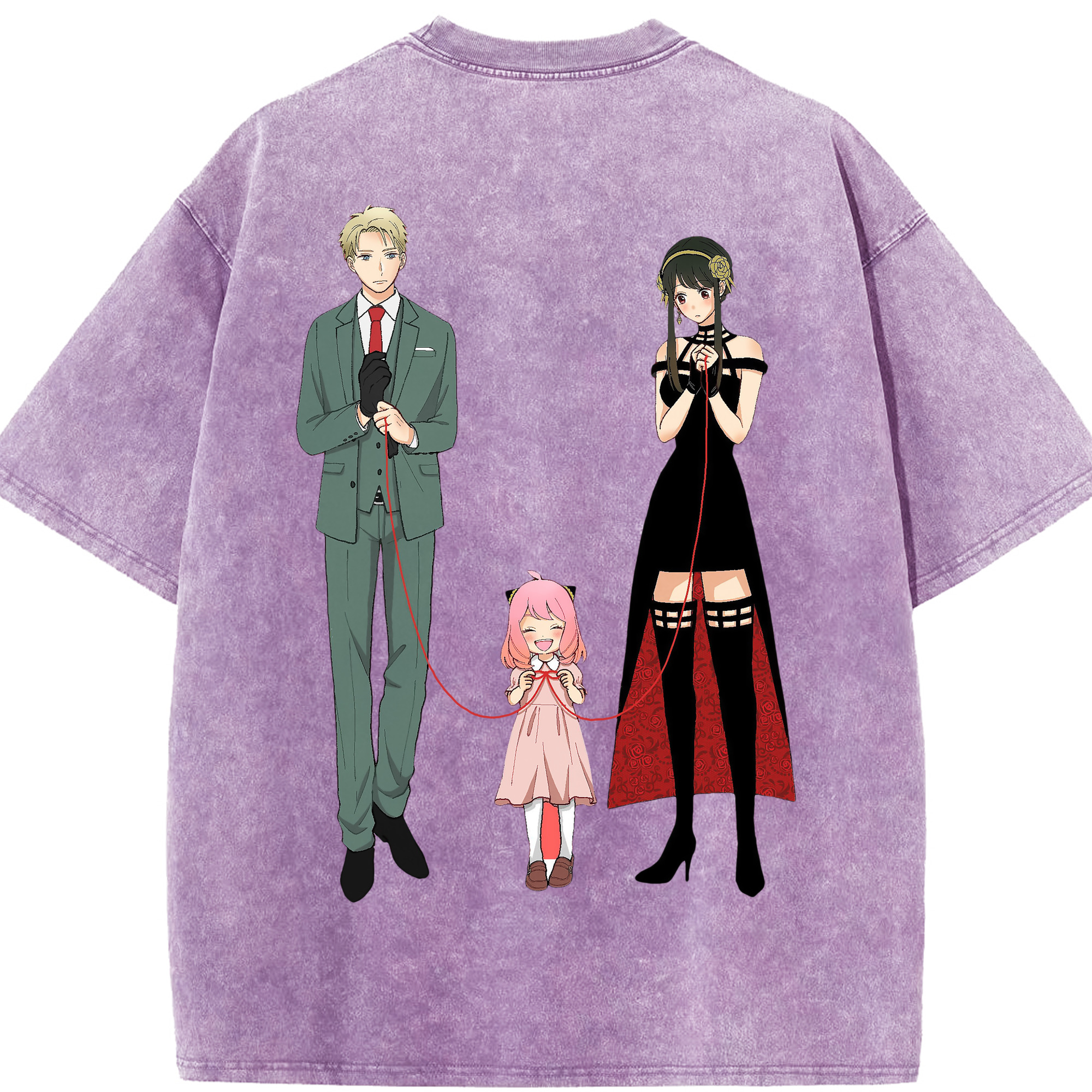 （画像用） SPY×FAMILY间谍家家酒 綿100% ヴィンテージ風 半袖Tシャツ（背面プリント）