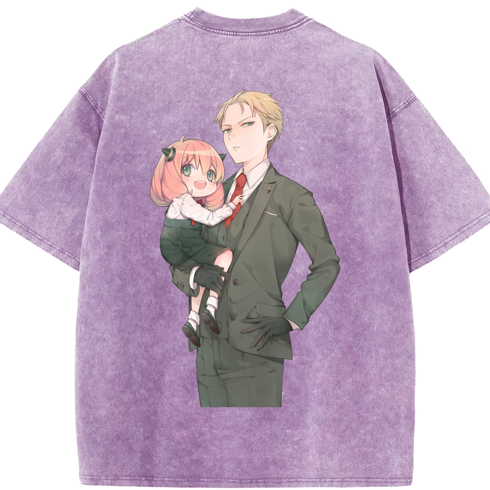（画像用） SPY×FAMILY间谍家家酒 綿100% ヴィンテージ風 半袖Tシャツ（背面プリント）