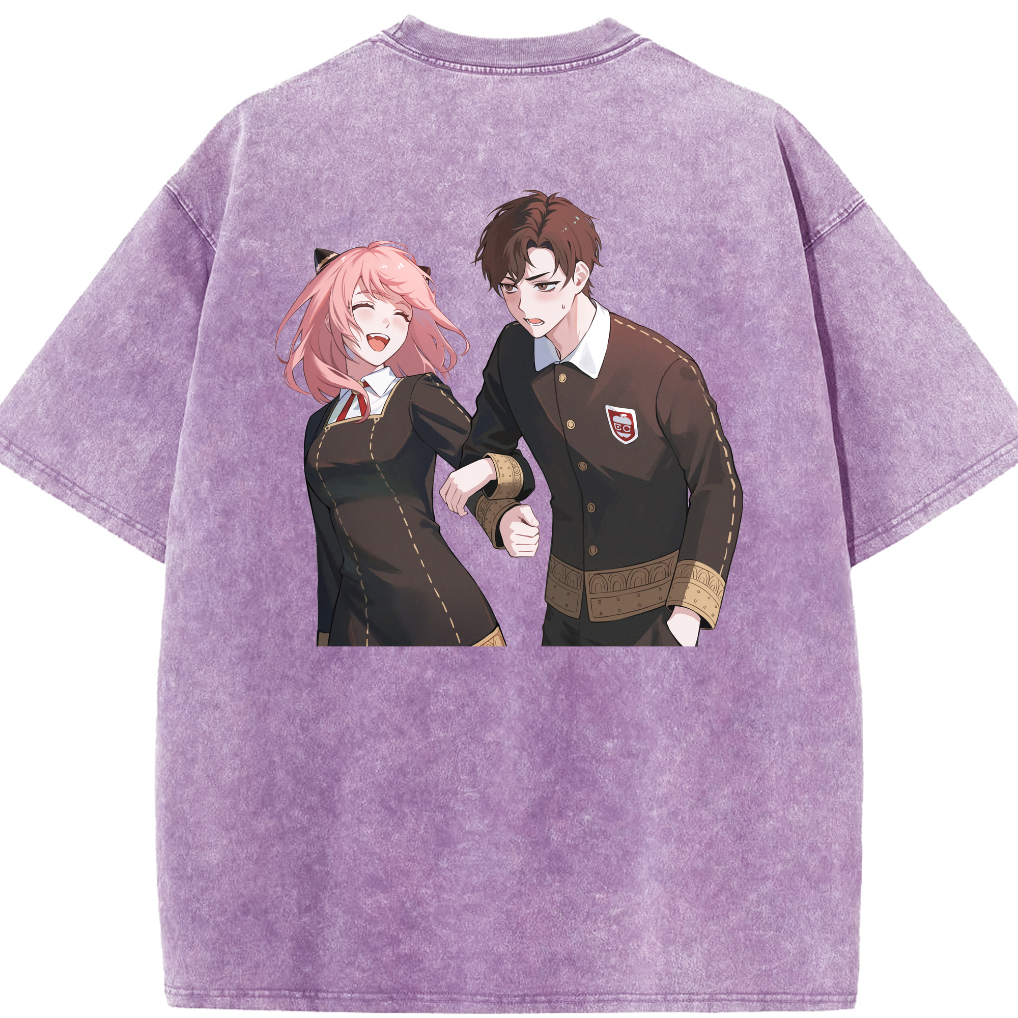 （画像用） SPY×FAMILY间谍家家酒 綿100% ヴィンテージ風 半袖Tシャツ（背面プリント）