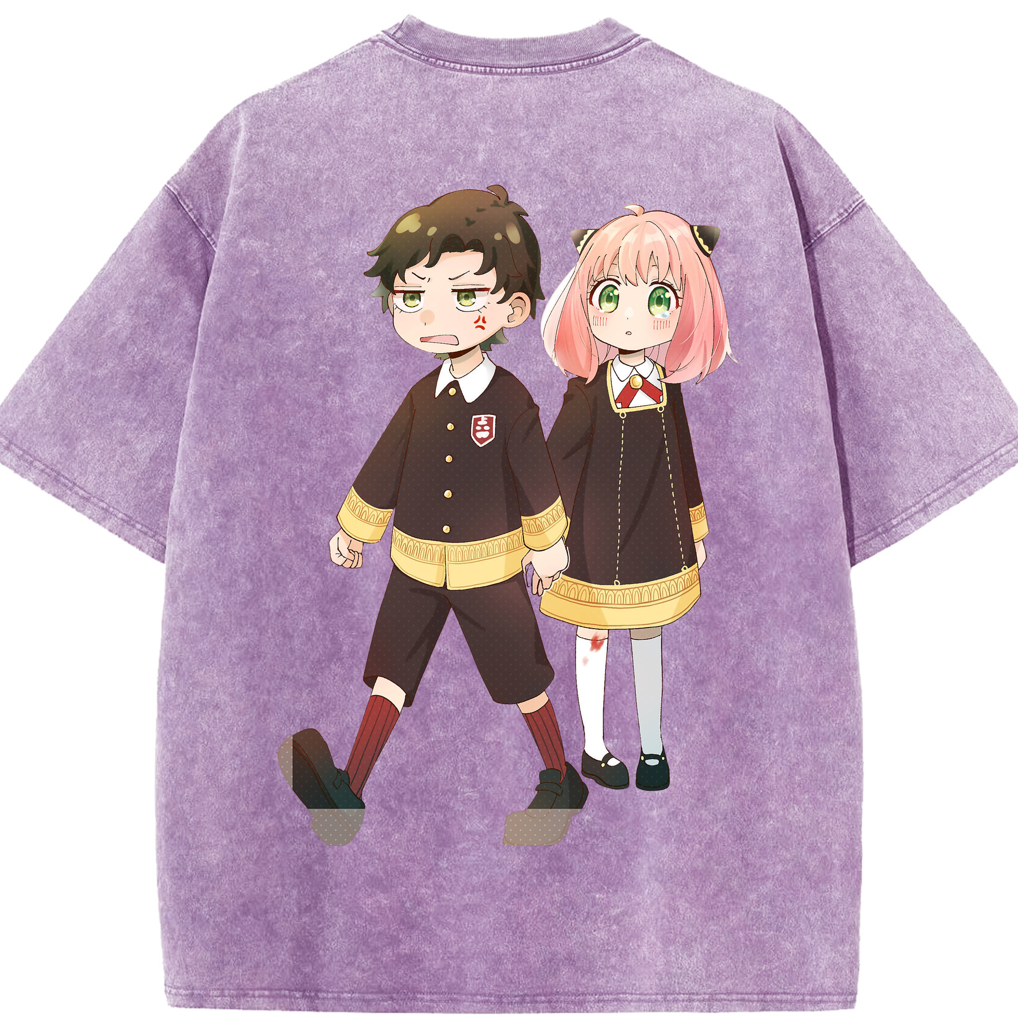 （画像用） SPY×FAMILY间谍家家酒 綿100% ヴィンテージ風 半袖Tシャツ（背面プリント）