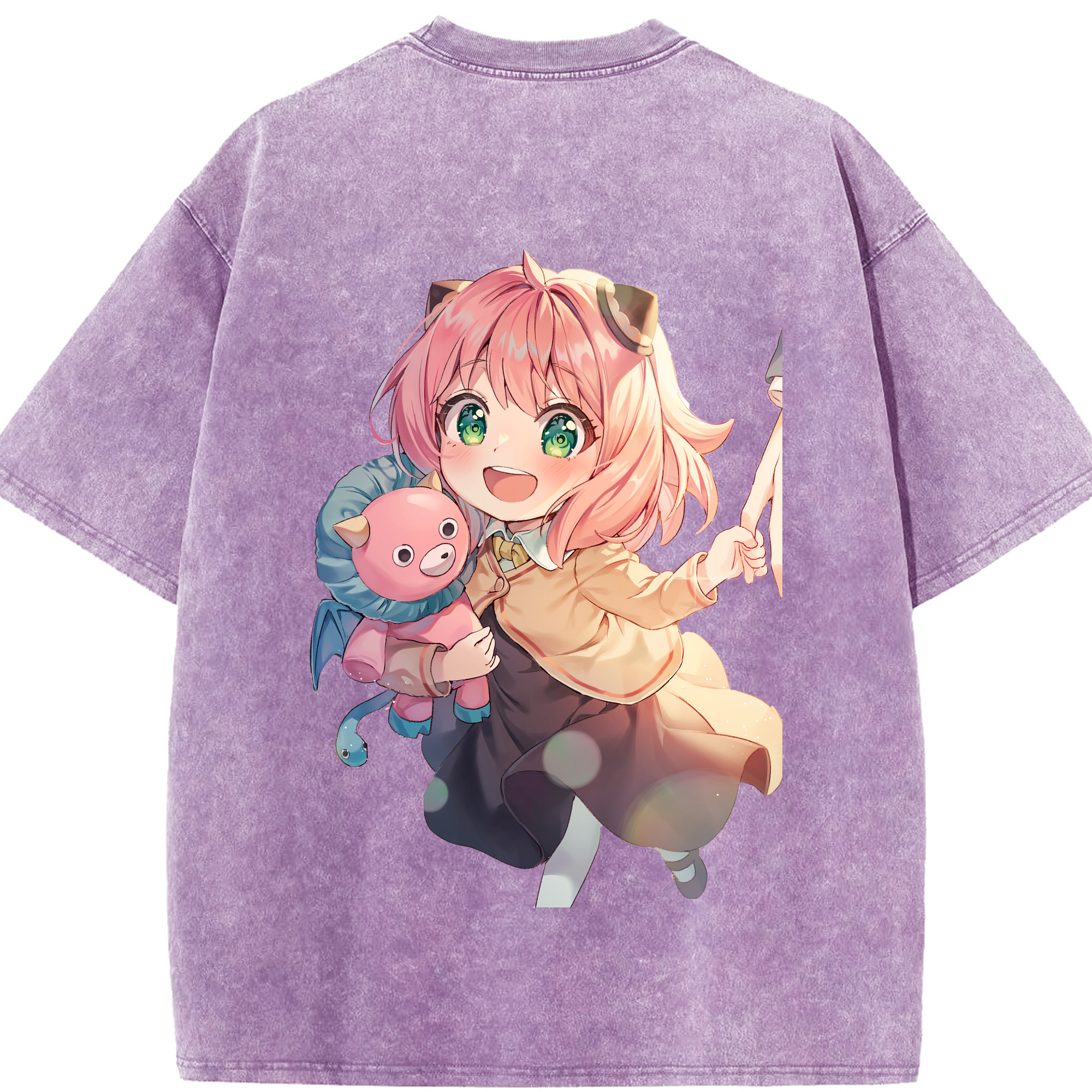 （画像用） SPY×FAMILY间谍家家酒 綿100% ヴィンテージ風 半袖Tシャツ（背面プリント）