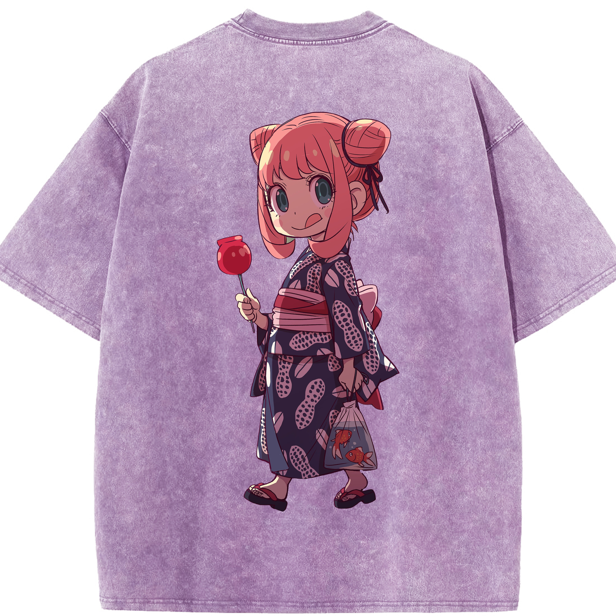 （画像用） SPY×FAMILY间谍家家酒 綿100% ヴィンテージ風 半袖Tシャツ（背面プリント）