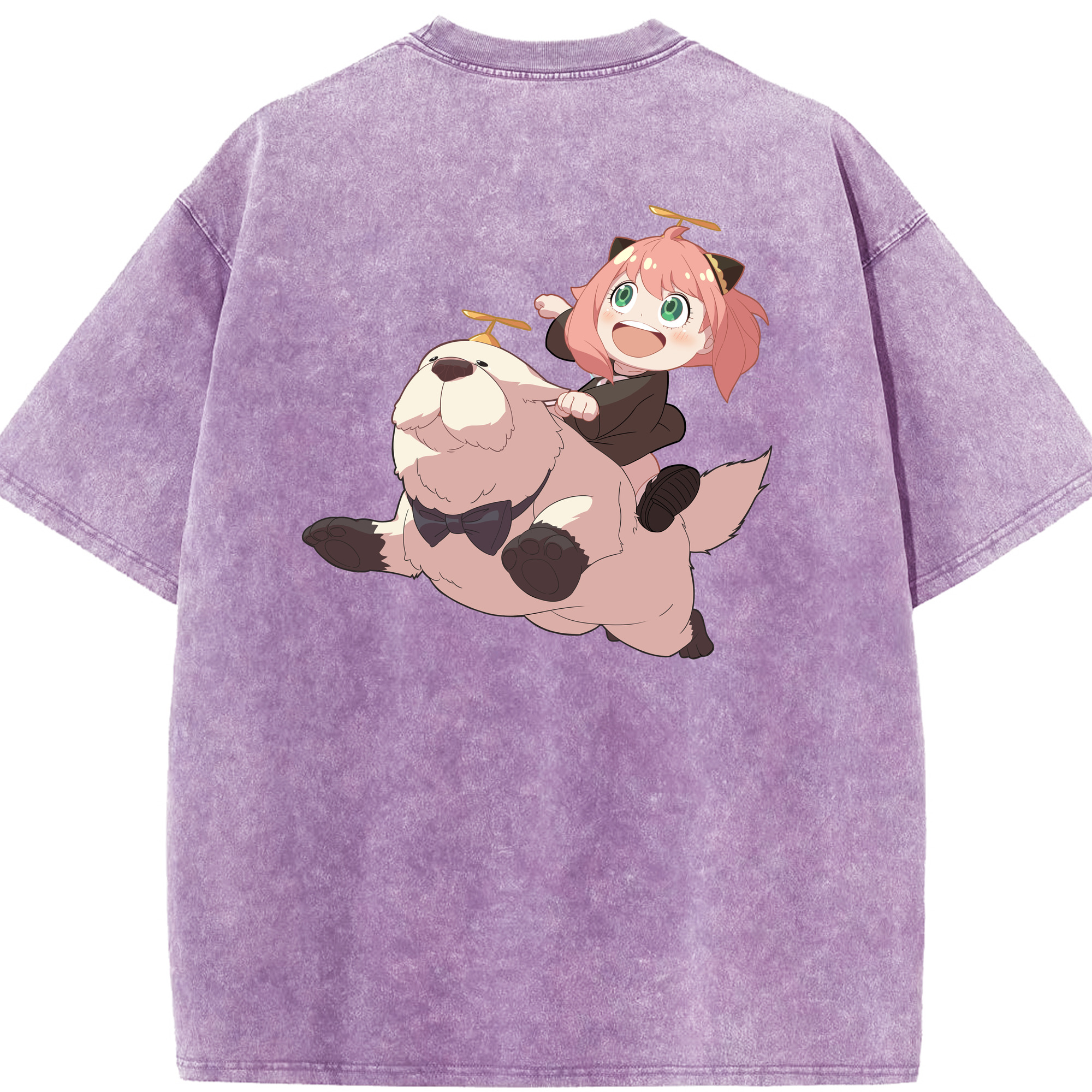 （画像用） SPY×FAMILY间谍家家酒 綿100% ヴィンテージ風 半袖Tシャツ（背面プリント）