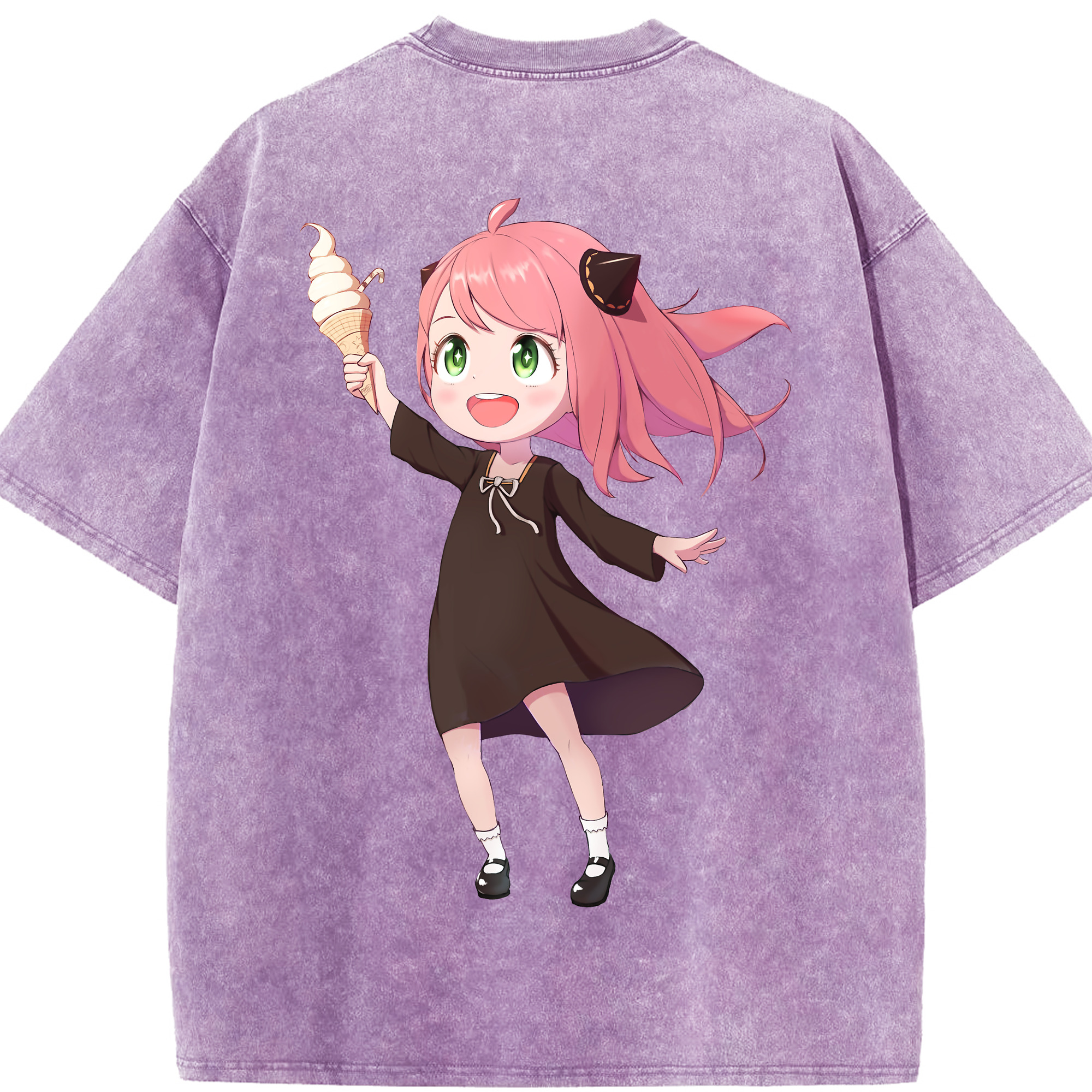 （画像用） SPY×FAMILY间谍家家酒 綿100% ヴィンテージ風 半袖Tシャツ（背面プリント）