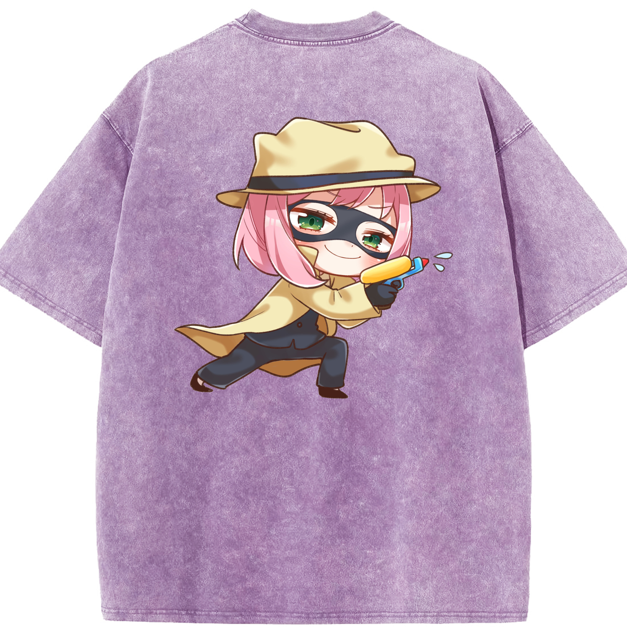 （画像用） SPY×FAMILY间谍家家酒 綿100% ヴィンテージ風 半袖Tシャツ（背面プリント）
