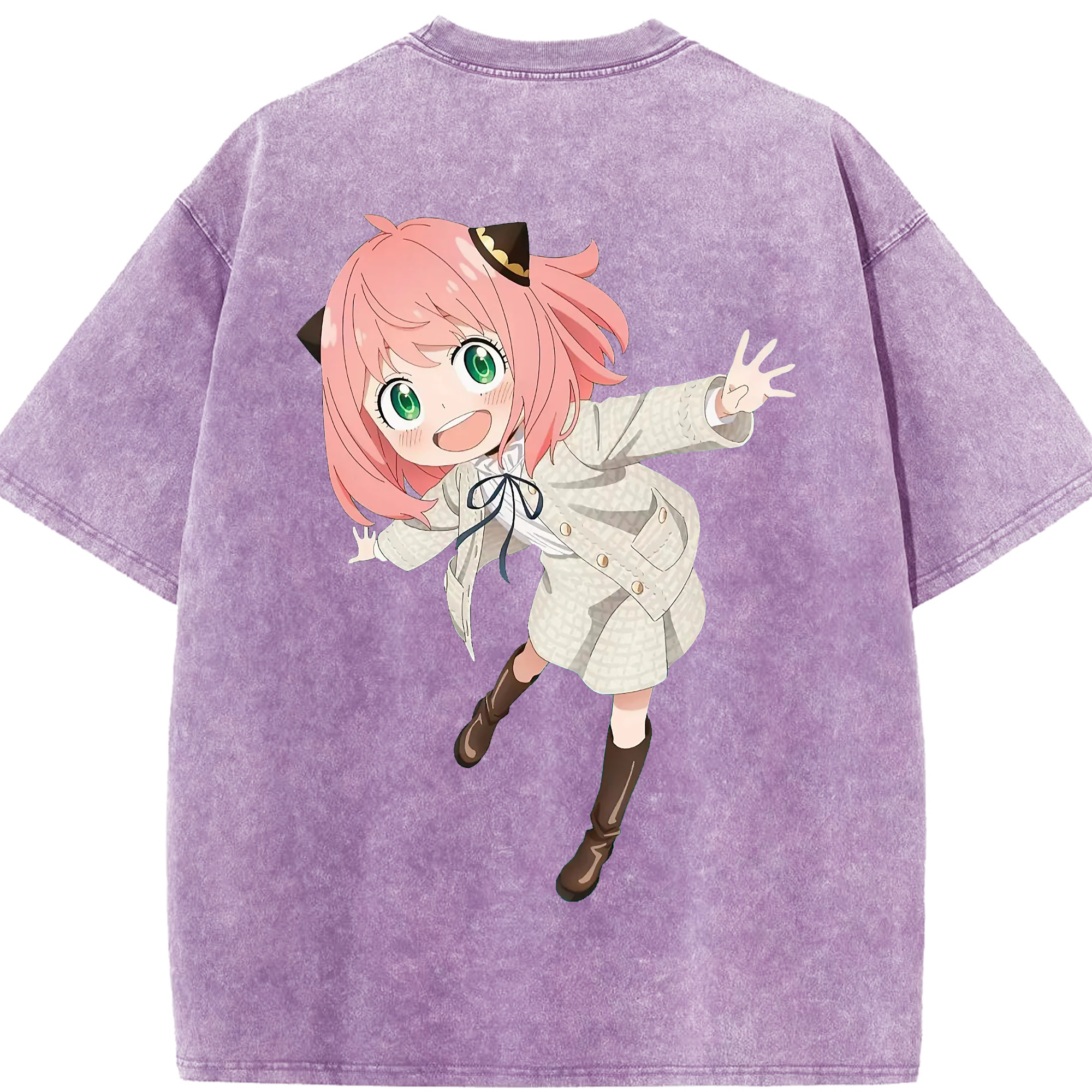 （画像用） SPY×FAMILY间谍家家酒 綿100% ヴィンテージ風 半袖Tシャツ（背面プリント）