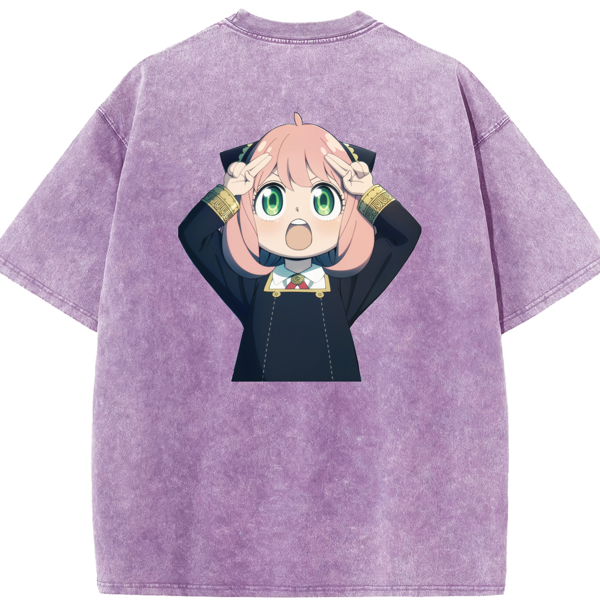 （画像用） SPY×FAMILY间谍家家酒 綿100% ヴィンテージ風 半袖Tシャツ（背面プリント）