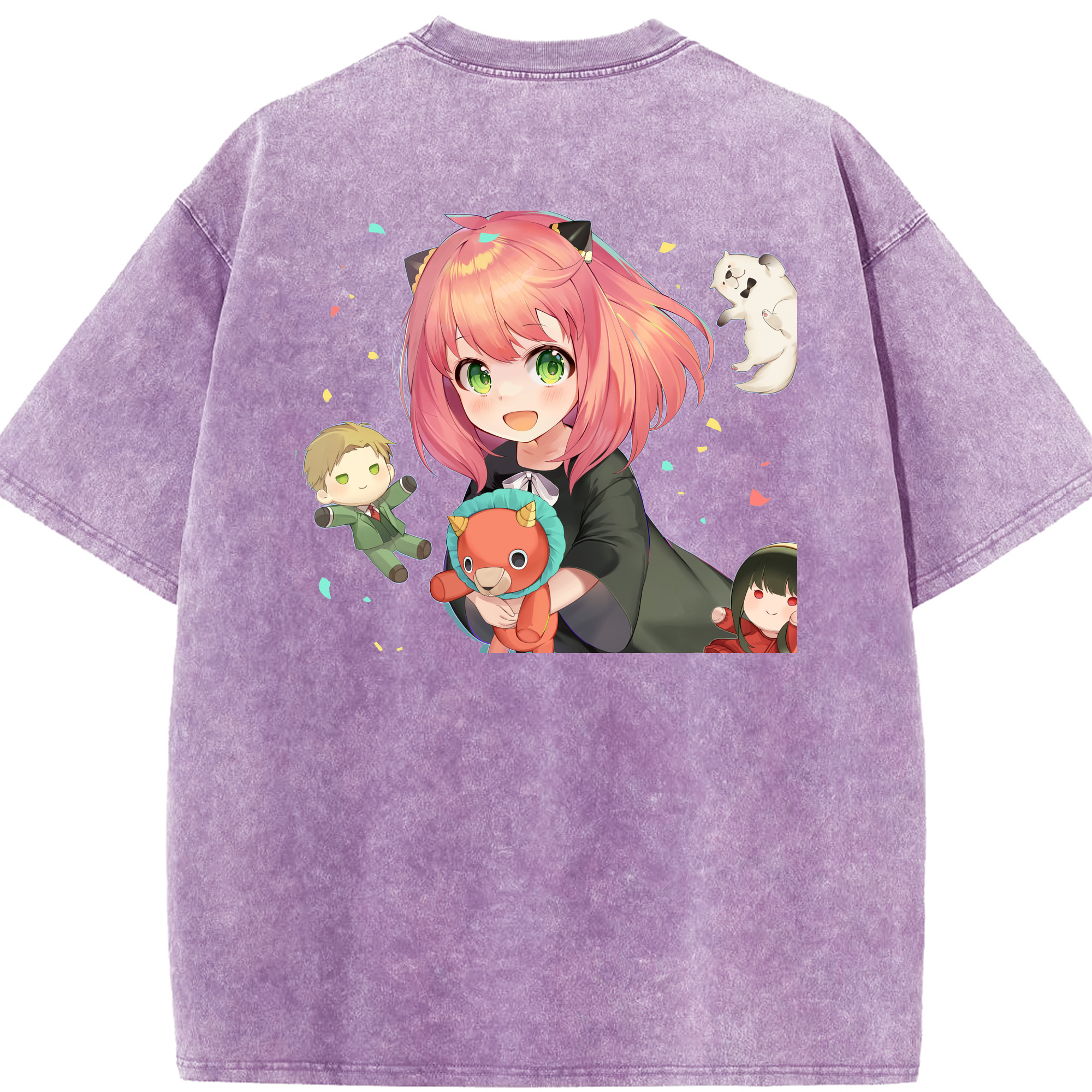 （画像用） SPY×FAMILY间谍家家酒 綿100% ヴィンテージ風 半袖Tシャツ（背面プリント）