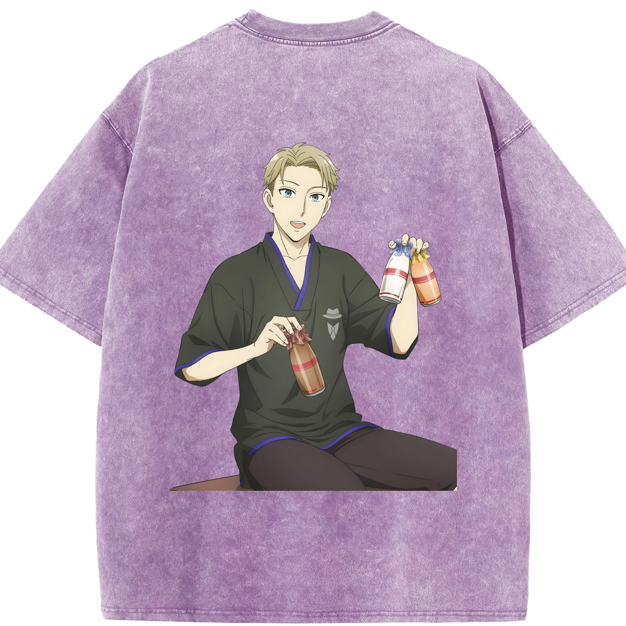 （画像用） SPY×FAMILY间谍家家酒 綿100% ヴィンテージ風 半袖Tシャツ（背面プリント）