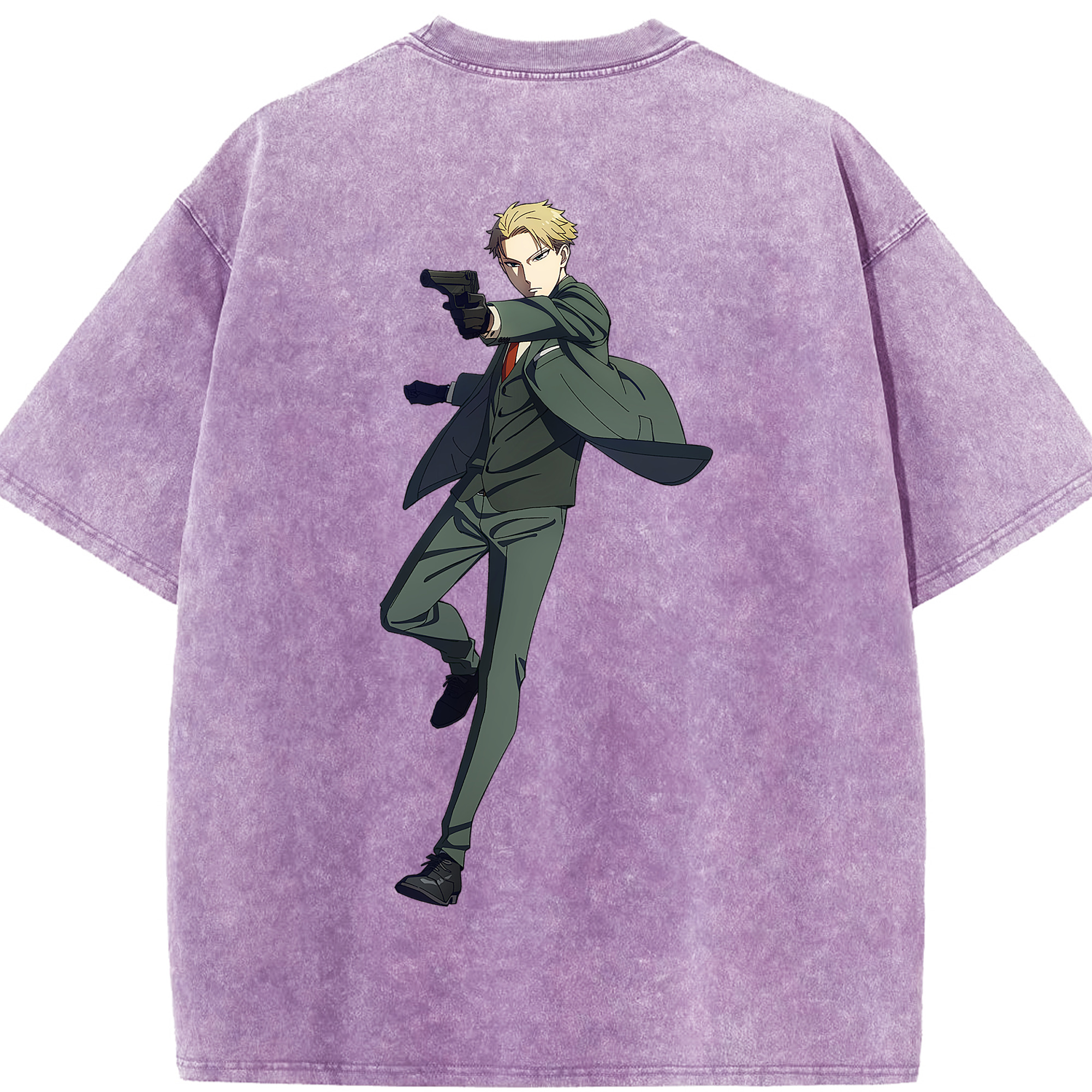 （画像用） SPY×FAMILY间谍家家酒 綿100% ヴィンテージ風 半袖Tシャツ（背面プリント）