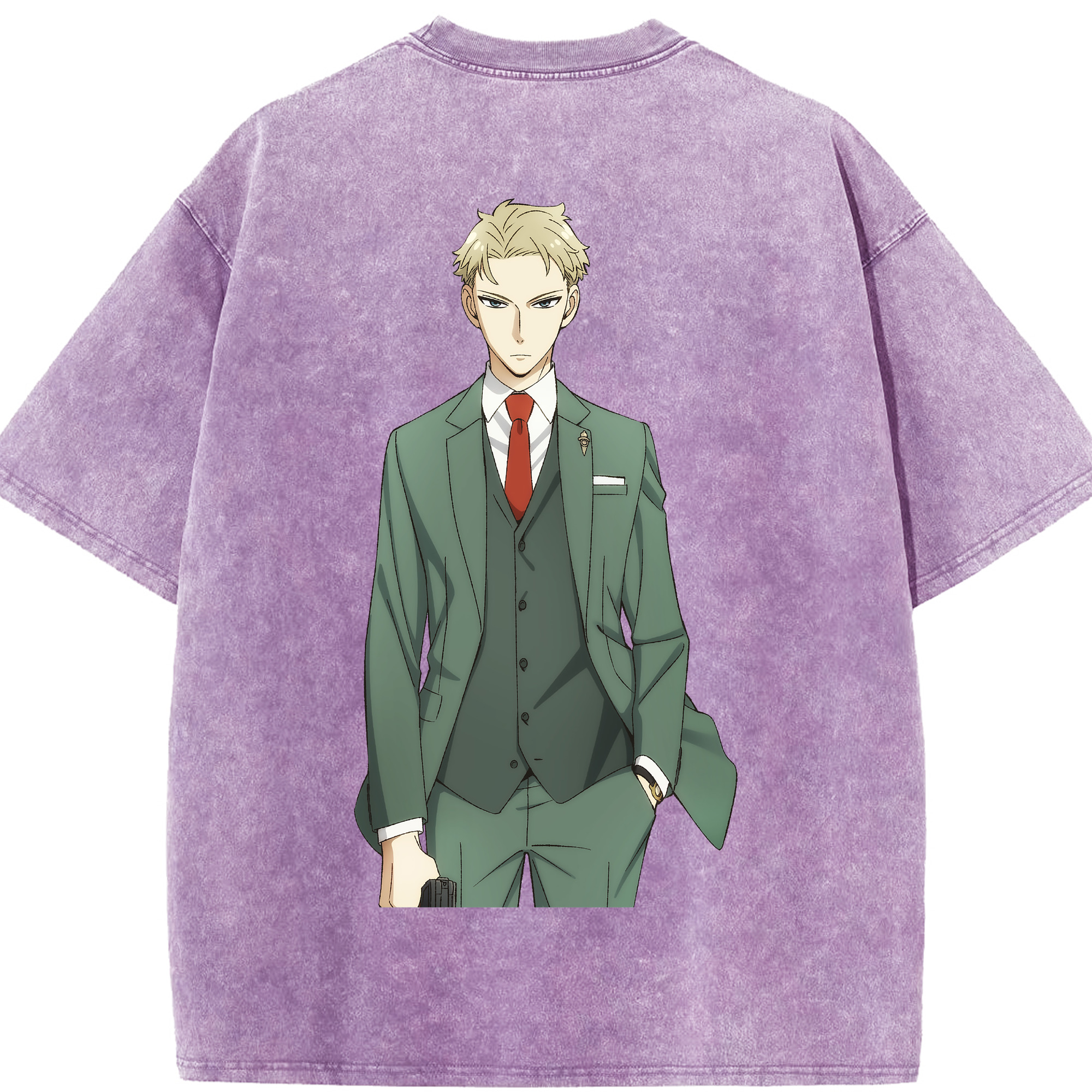 （画像用） SPY×FAMILY间谍家家酒 綿100% ヴィンテージ風 半袖Tシャツ（背面プリント）