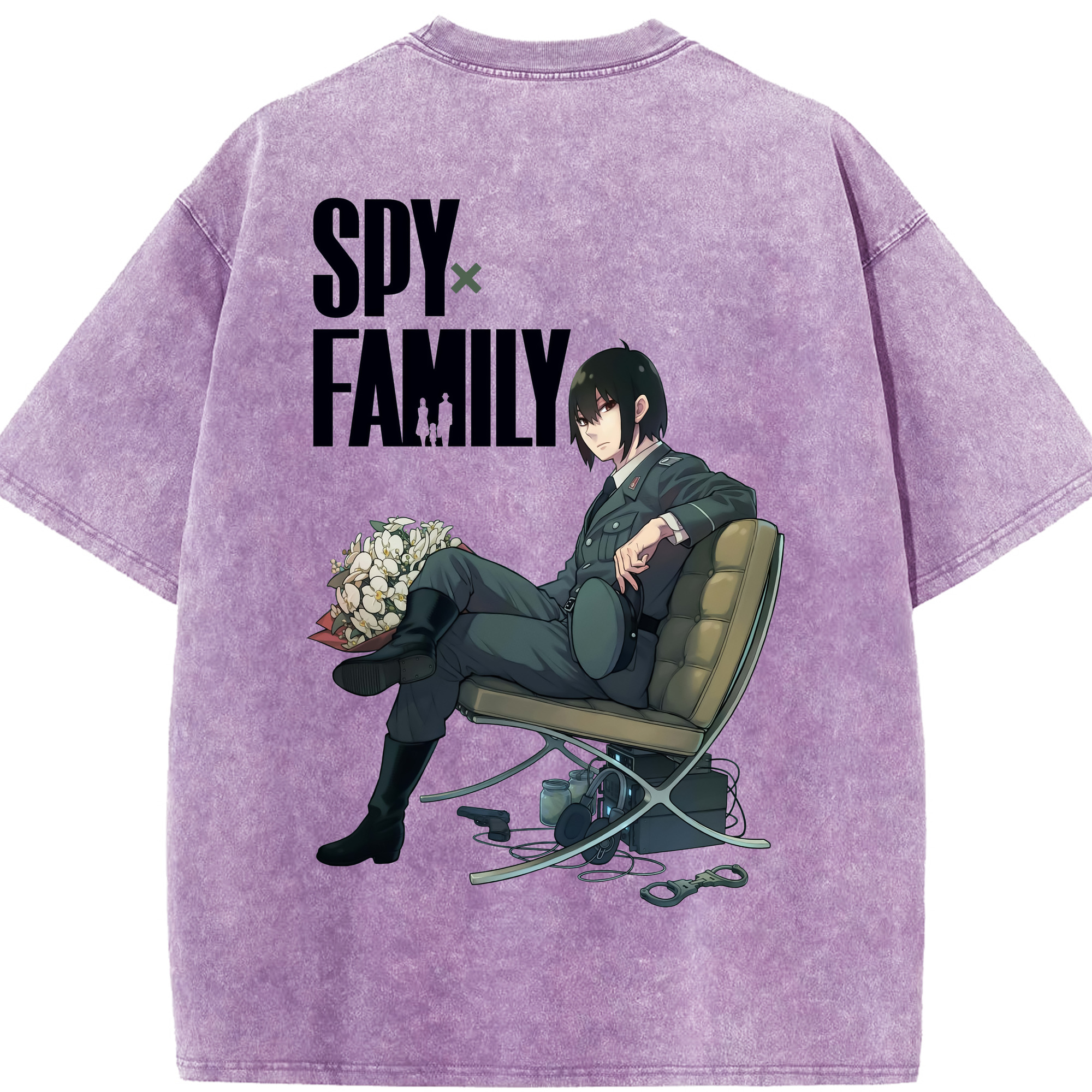 （画像用） SPY×FAMILY间谍家家酒 綿100% ヴィンテージ風 半袖Tシャツ（背面プリント）
