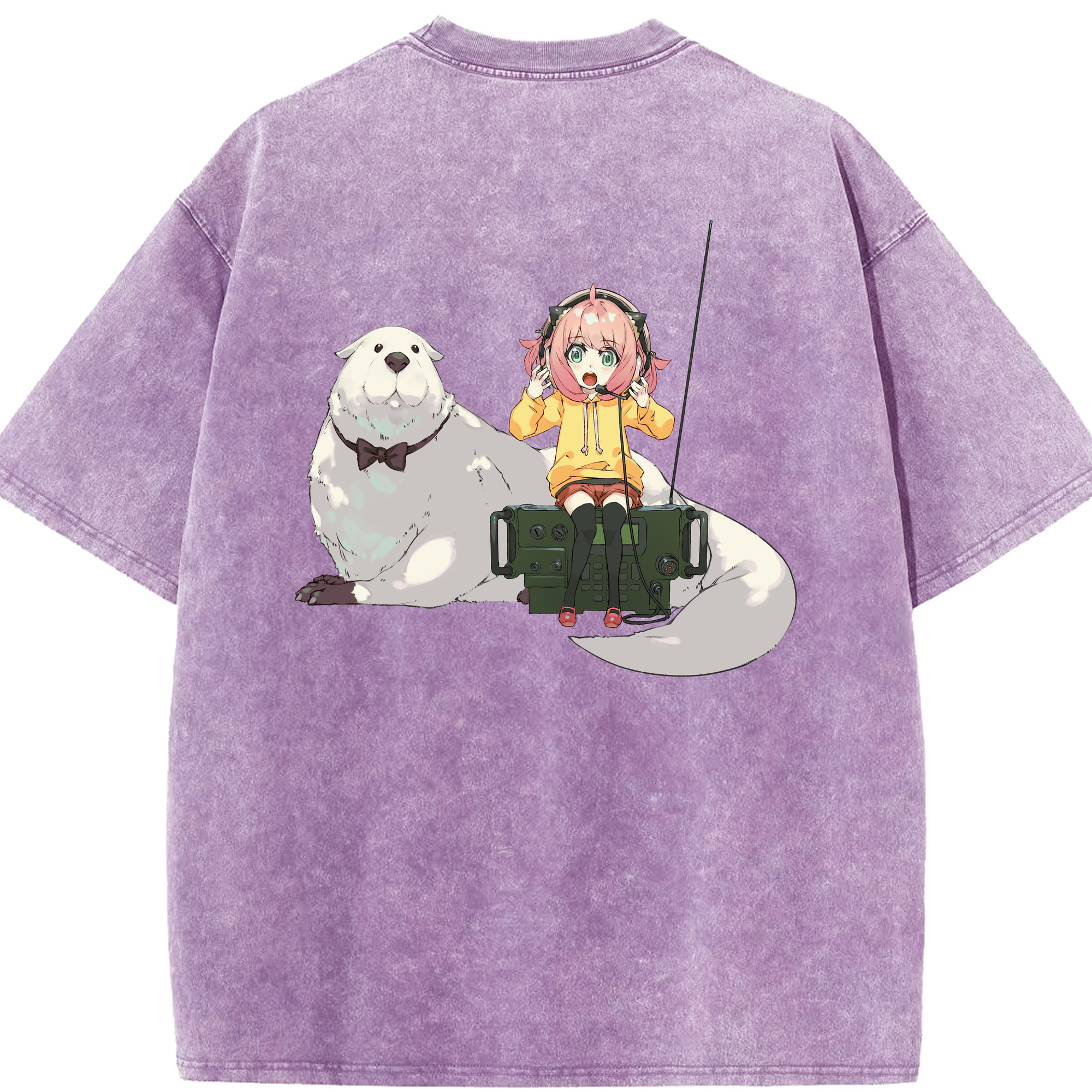 （画像用） SPY×FAMILY间谍家家酒 綿100% ヴィンテージ風 半袖Tシャツ（背面プリント）