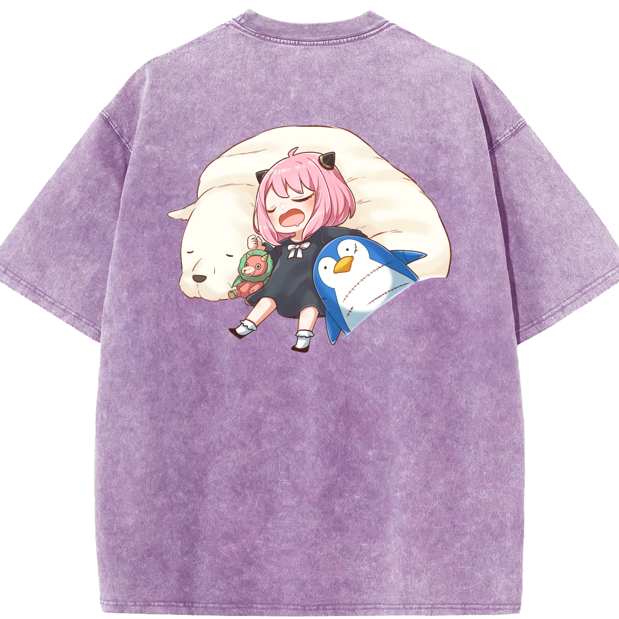 （画像用） SPY×FAMILY间谍家家酒 綿100% ヴィンテージ風 半袖Tシャツ（背面プリント）