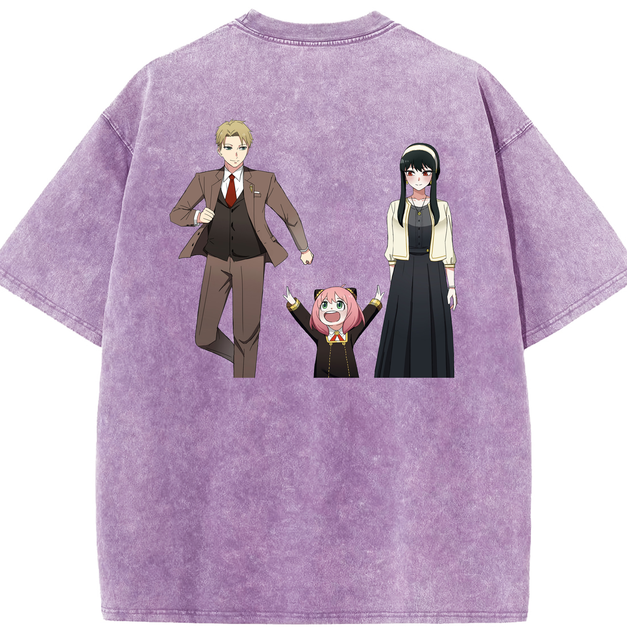 （画像用） SPY×FAMILY间谍家家酒 綿100% ヴィンテージ風 半袖Tシャツ（背面プリント）