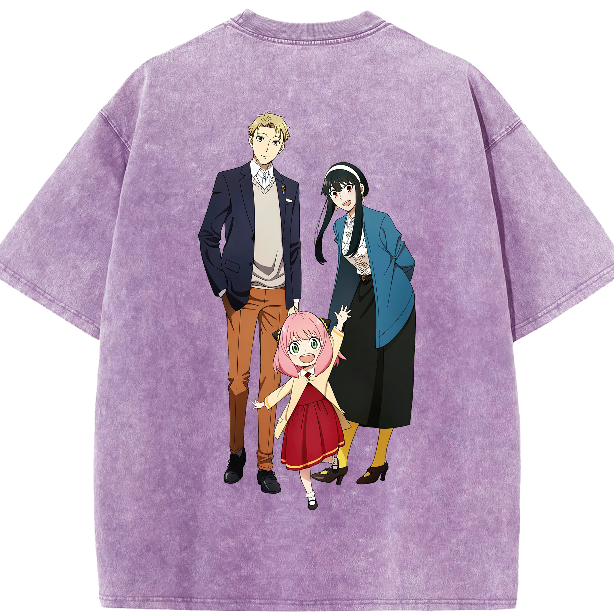 （画像用） SPY×FAMILY间谍家家酒 綿100% ヴィンテージ風 半袖Tシャツ（背面プリント）