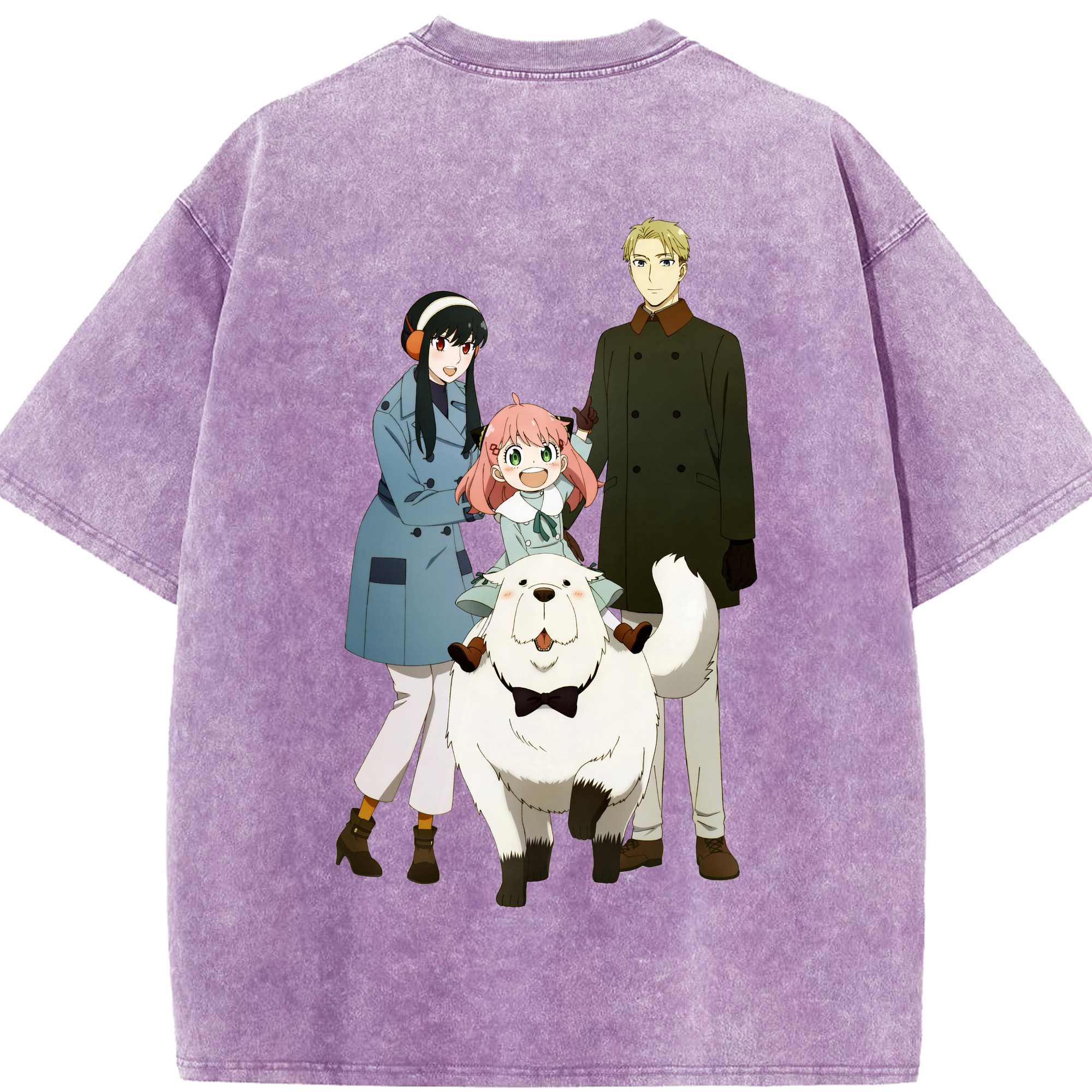 （画像用） SPY×FAMILY间谍家家酒 綿100% ヴィンテージ風 半袖Tシャツ（背面プリント）