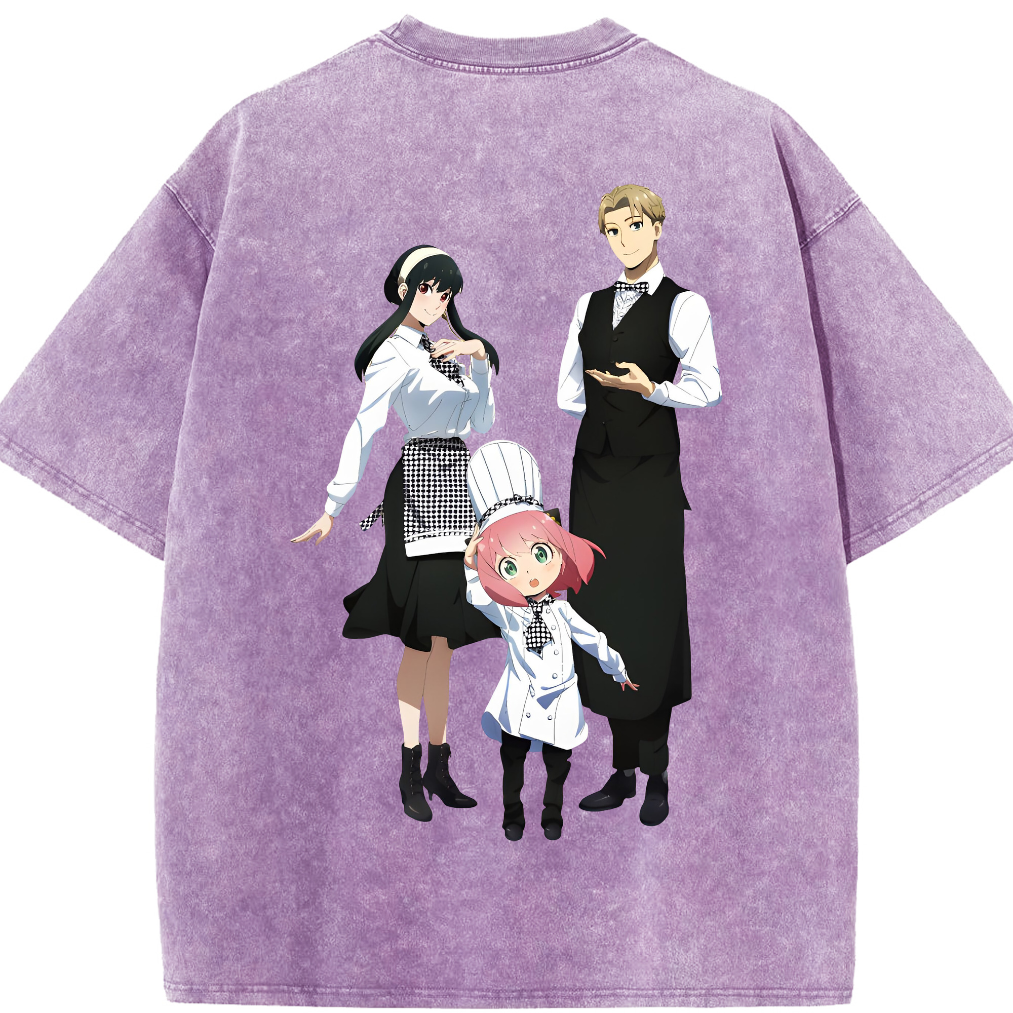（画像用） SPY×FAMILY间谍家家酒 綿100% ヴィンテージ風 半袖Tシャツ（背面プリント）