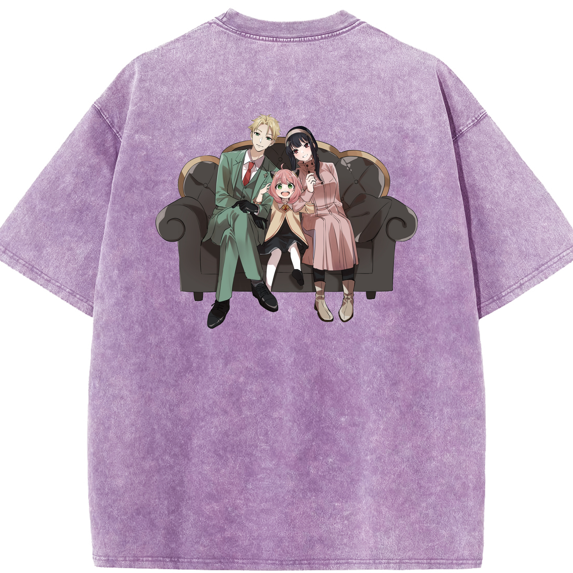 （画像用） SPY×FAMILY间谍家家酒 綿100% ヴィンテージ風 半袖Tシャツ（背面プリント）