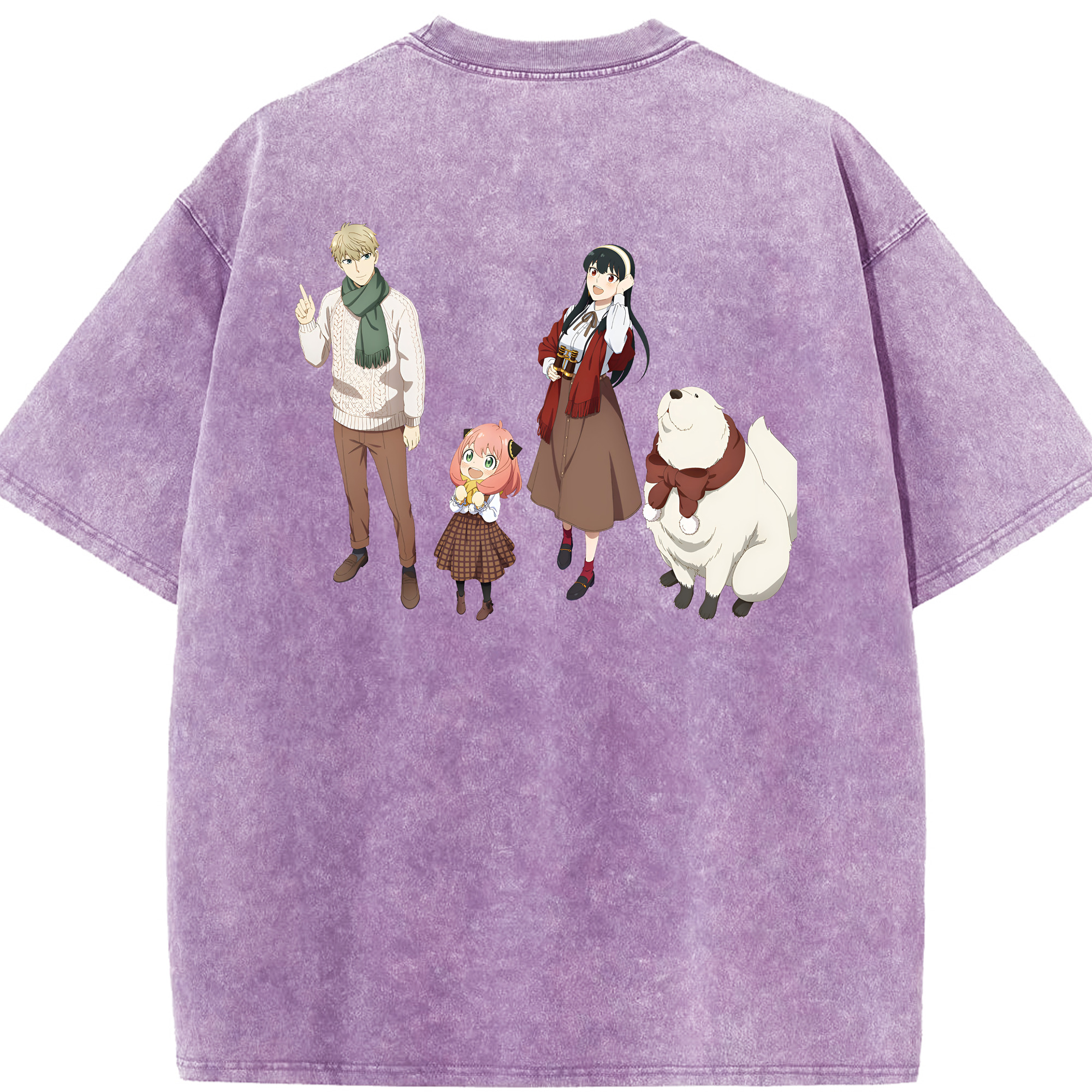 （画像用） SPY×FAMILY间谍家家酒 綿100% ヴィンテージ風 半袖Tシャツ（背面プリント）