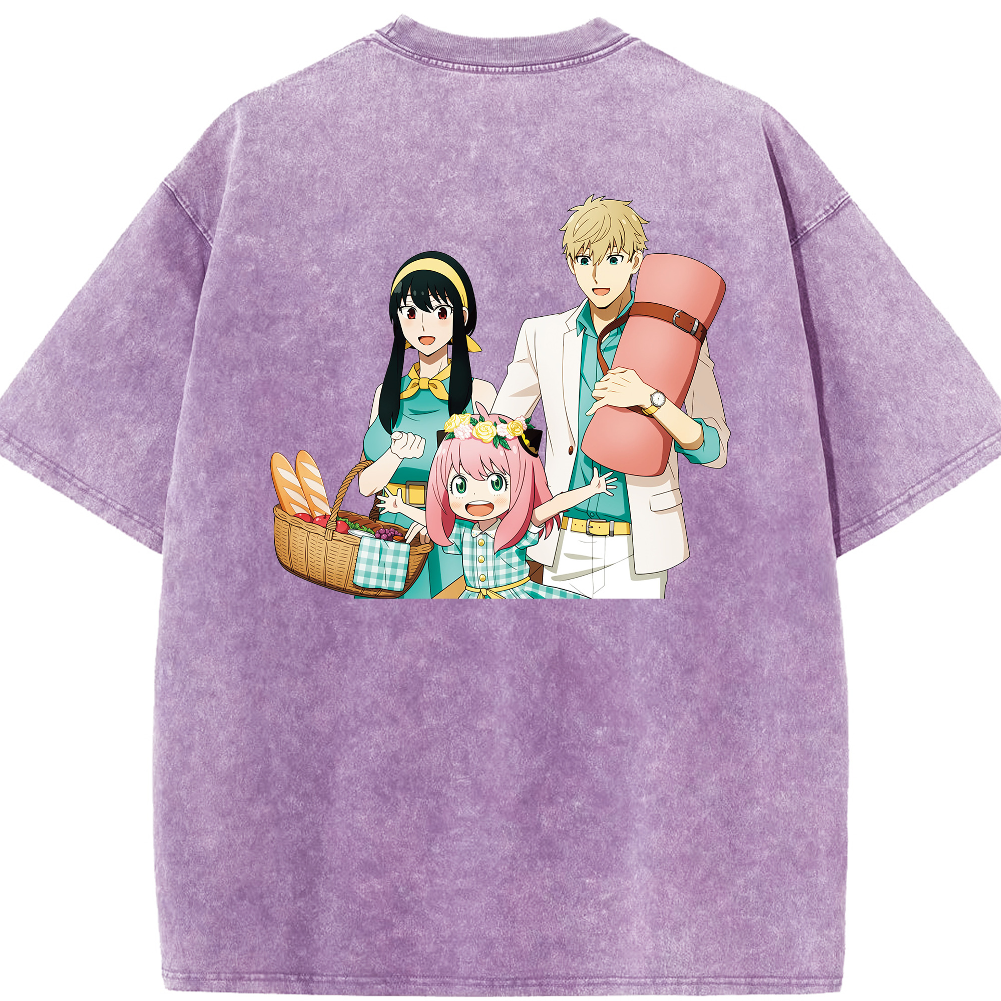 （画像用） SPY×FAMILY间谍家家酒 綿100% ヴィンテージ風 半袖Tシャツ（背面プリント）