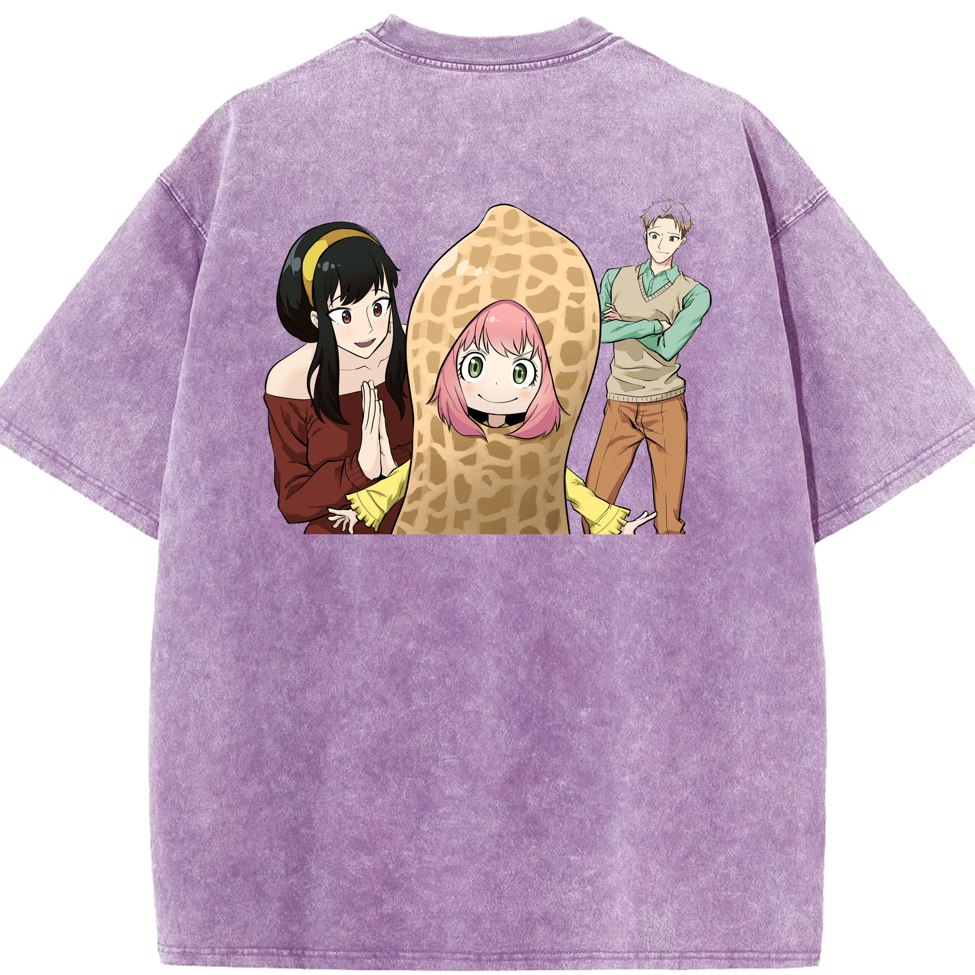 （画像用） SPY×FAMILY间谍家家酒 綿100% ヴィンテージ風 半袖Tシャツ（背面プリント）
