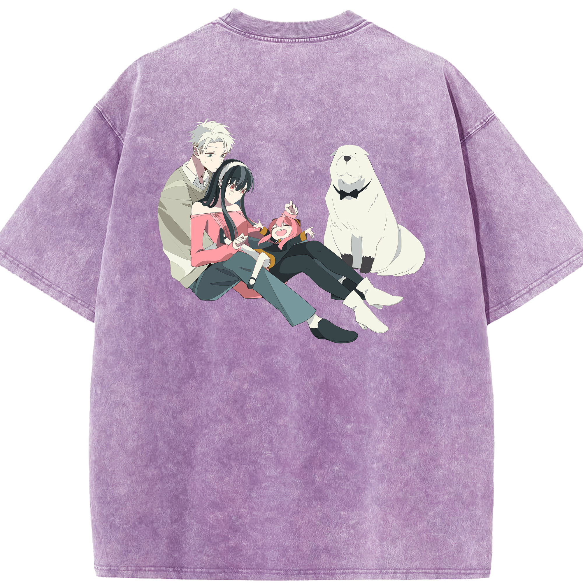 （画像用） SPY×FAMILY间谍家家酒 綿100% ヴィンテージ風 半袖Tシャツ（背面プリント）