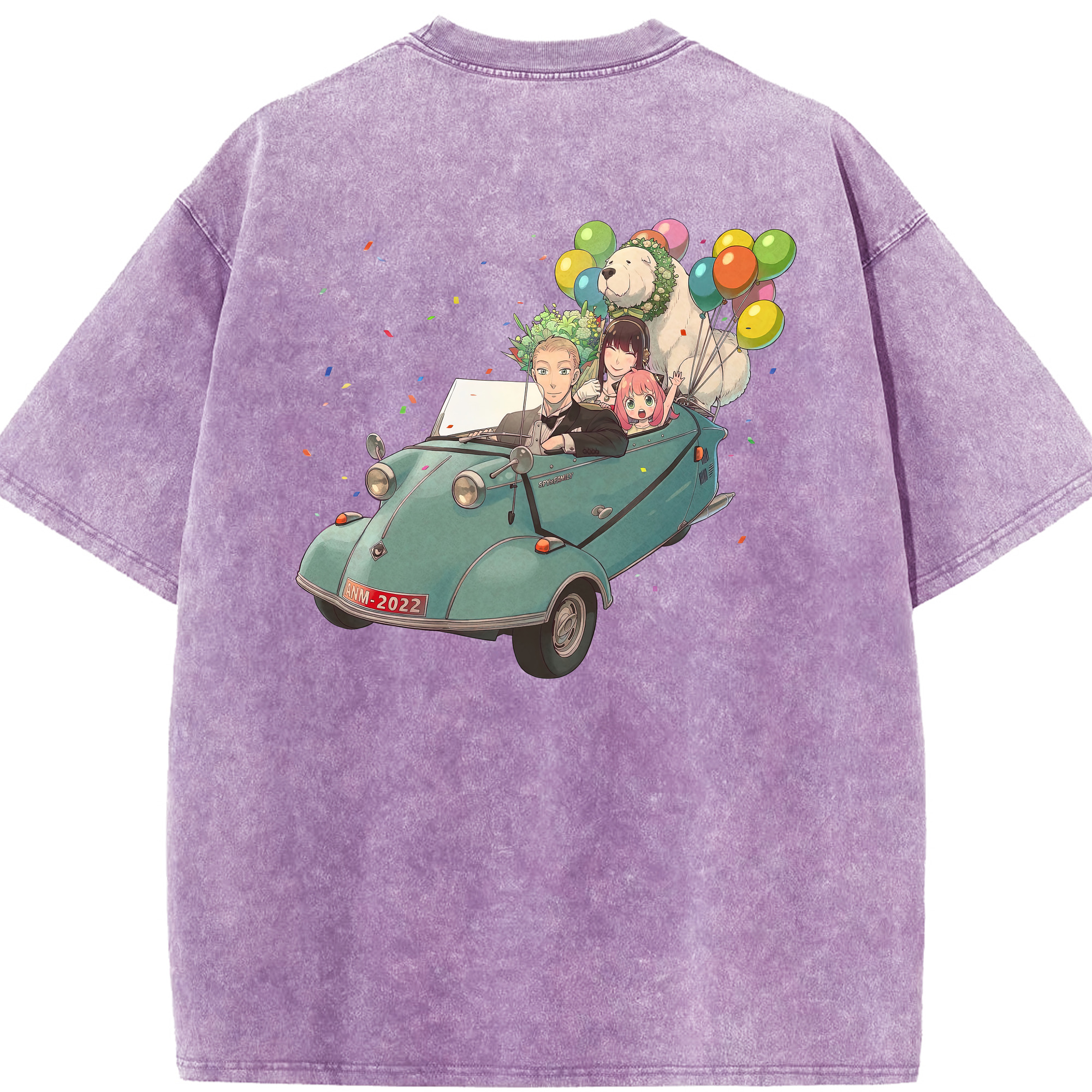 （画像用） SPY×FAMILY间谍家家酒 綿100% ヴィンテージ風 半袖Tシャツ（背面プリント）
