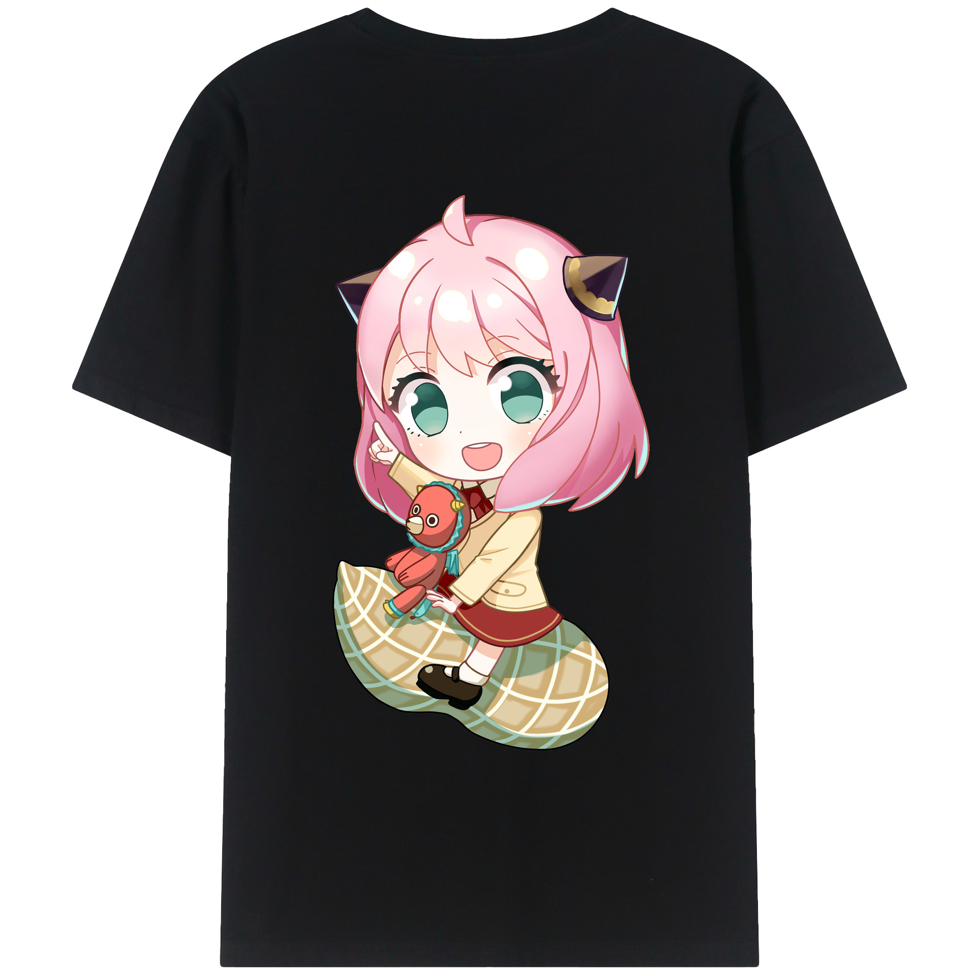 （画像用） SPY×FAMILY间谍家家酒 綿100％ メンズ半袖Tシャツ（バックプリント） 通気性