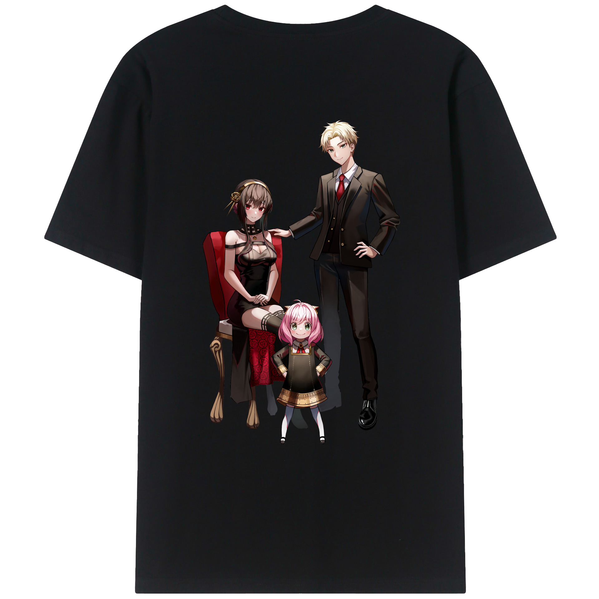 （画像用） SPY×FAMILY间谍家家酒 綿100％ メンズ半袖Tシャツ（バックプリント） 通気性