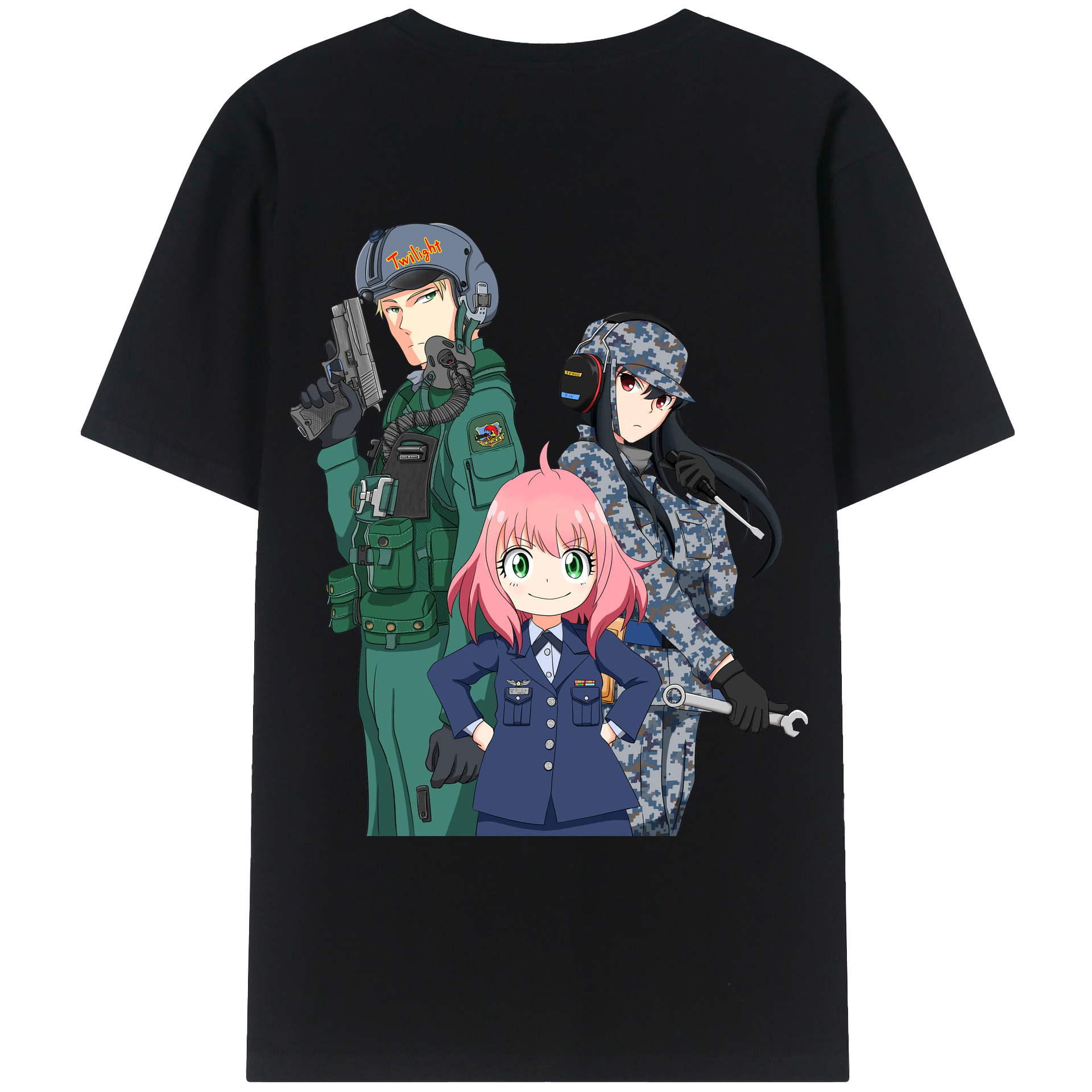 （画像用） SPY×FAMILY间谍家家酒 綿100％ メンズ半袖Tシャツ（バックプリント） 通気性