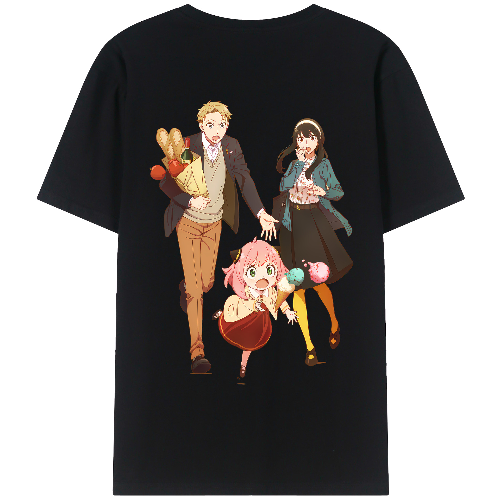 （画像用） SPY×FAMILY间谍家家酒 綿100％ メンズ半袖Tシャツ（バックプリント） 通気性