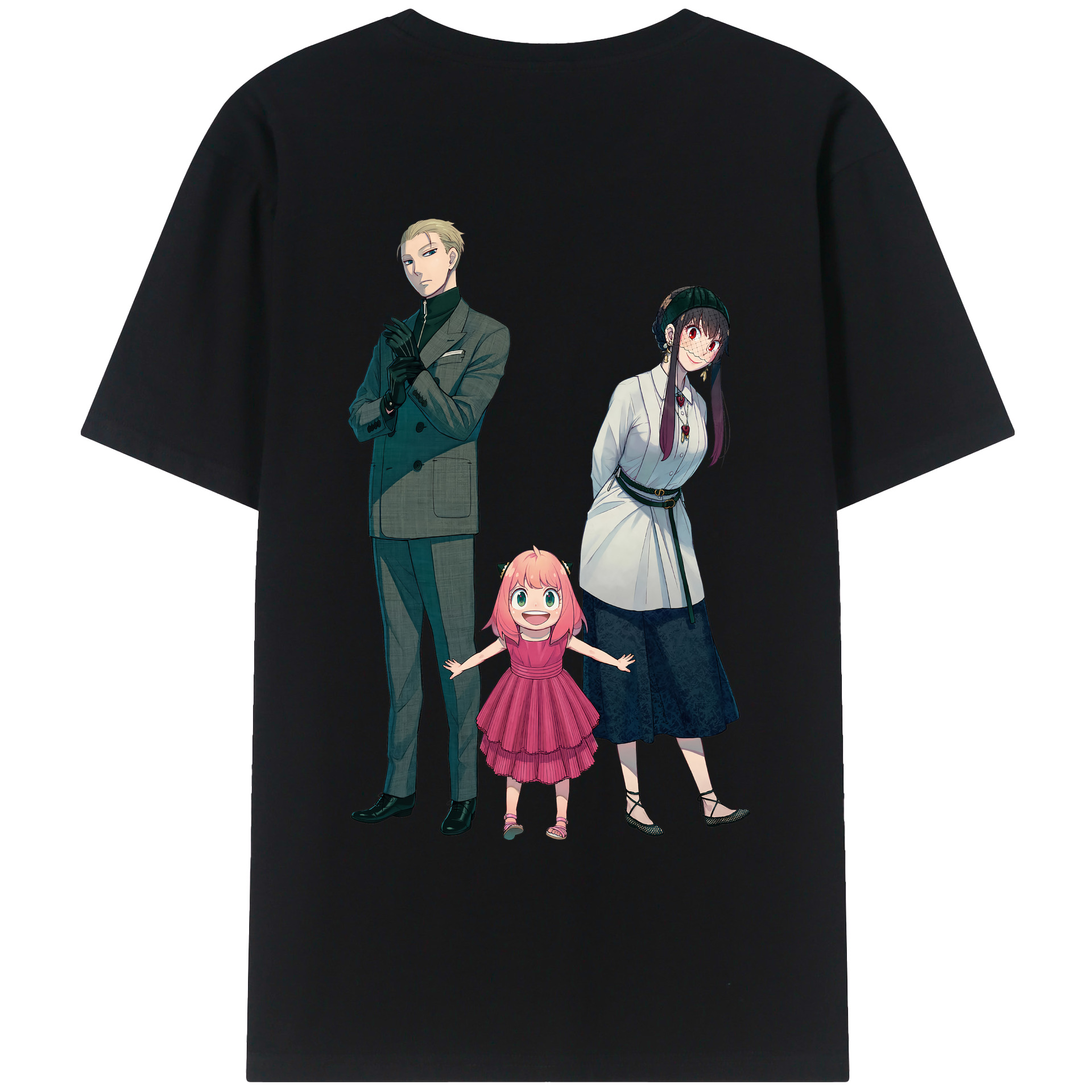 （画像用） SPY×FAMILY间谍家家酒 綿100％ メンズ半袖Tシャツ（バックプリント） 通気性