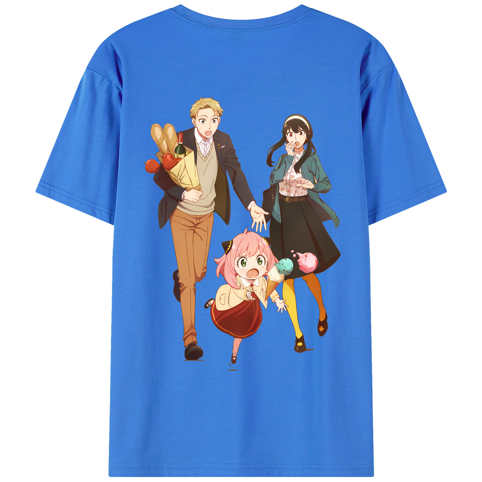 （画像用） SPY×FAMILY间谍家家酒 綿100％ メンズ半袖Tシャツ（バックプリント） 通気性