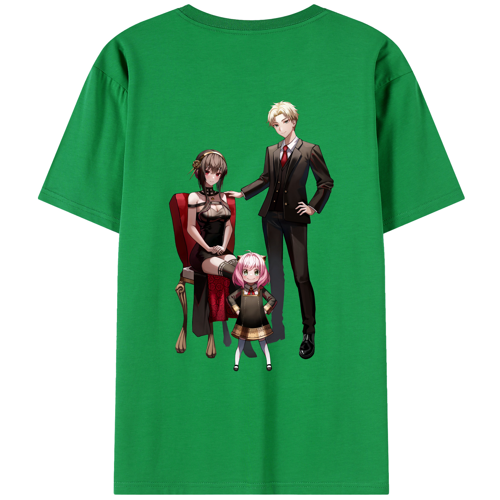 （画像用） SPY×FAMILY间谍家家酒 綿100％ メンズ半袖Tシャツ（バックプリント） 通気性