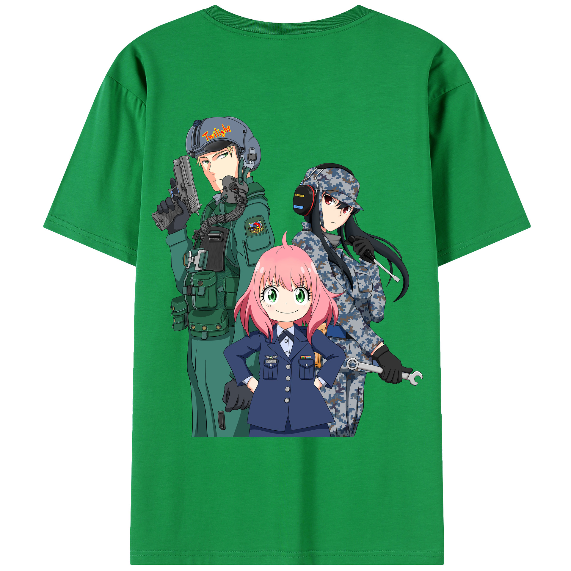 （画像用） SPY×FAMILY间谍家家酒 綿100％ メンズ半袖Tシャツ（バックプリント） 通気性