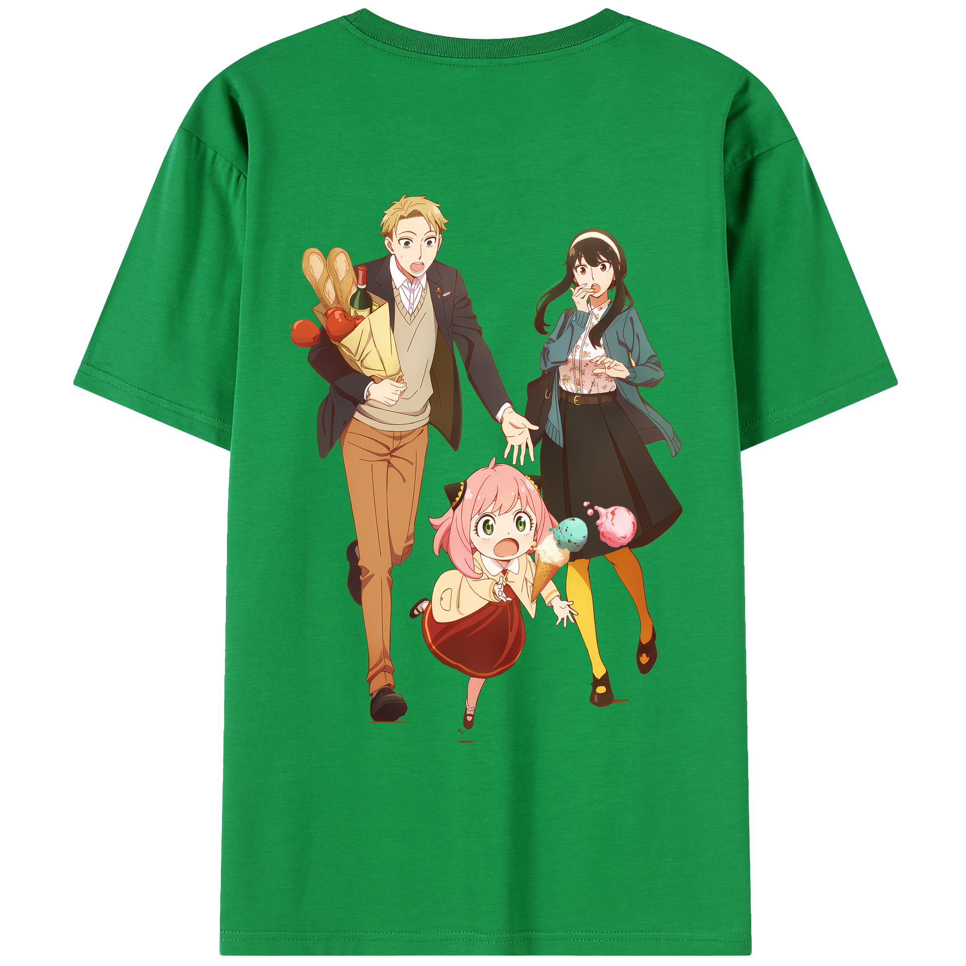 （画像用） SPY×FAMILY间谍家家酒 綿100％ メンズ半袖Tシャツ（バックプリント） 通気性
