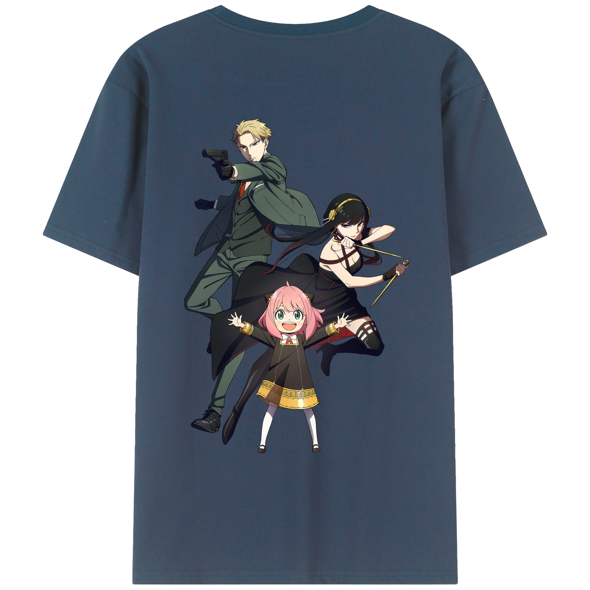 （画像用） SPY×FAMILY间谍家家酒 綿100％ メンズ半袖Tシャツ（バックプリント） 通気性