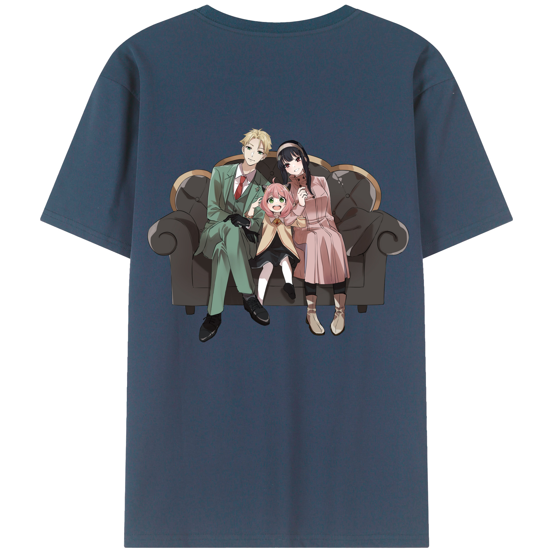 （画像用） SPY×FAMILY间谍家家酒 綿100％ メンズ半袖Tシャツ（バックプリント） 通気性