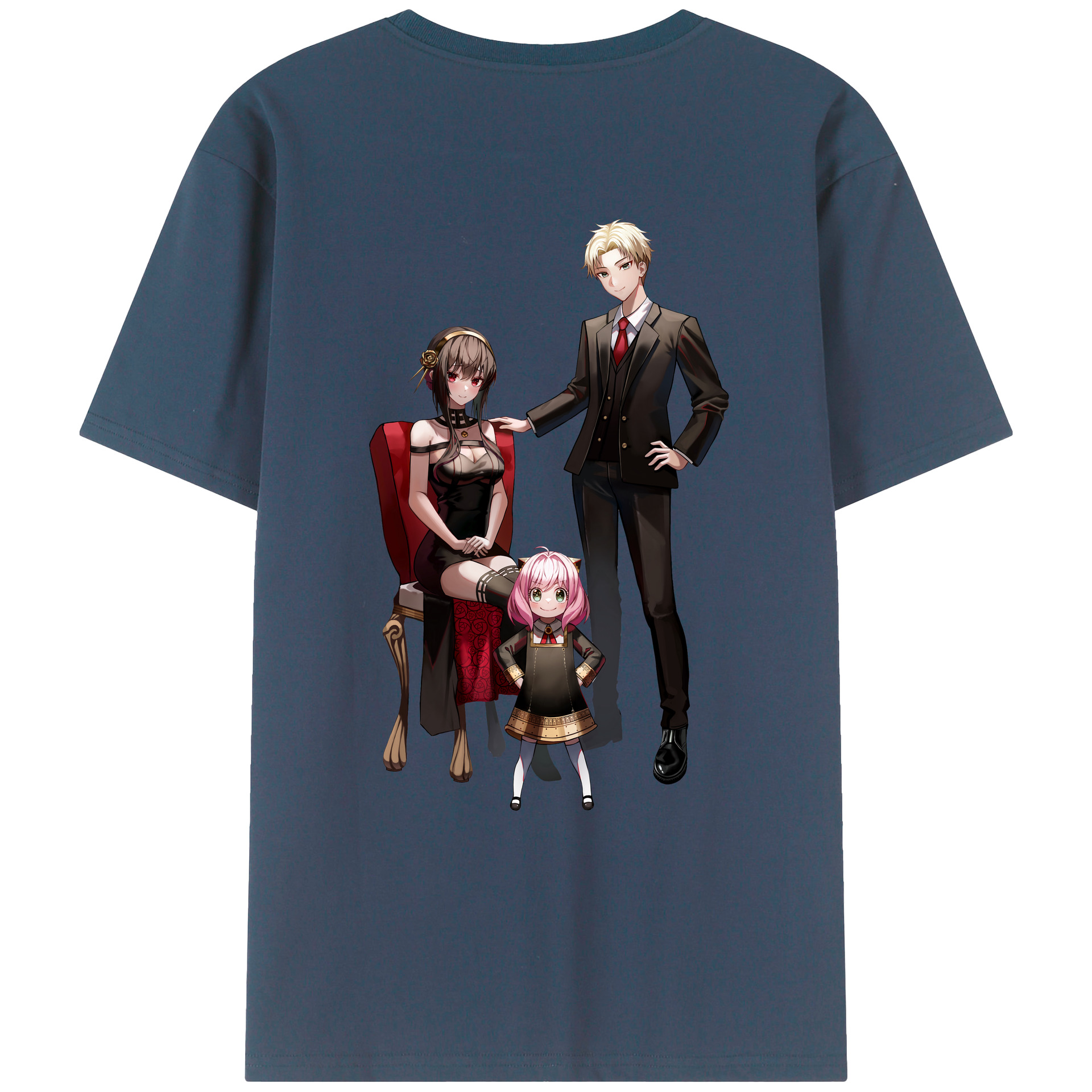 （画像用） SPY×FAMILY间谍家家酒 綿100％ メンズ半袖Tシャツ（バックプリント） 通気性