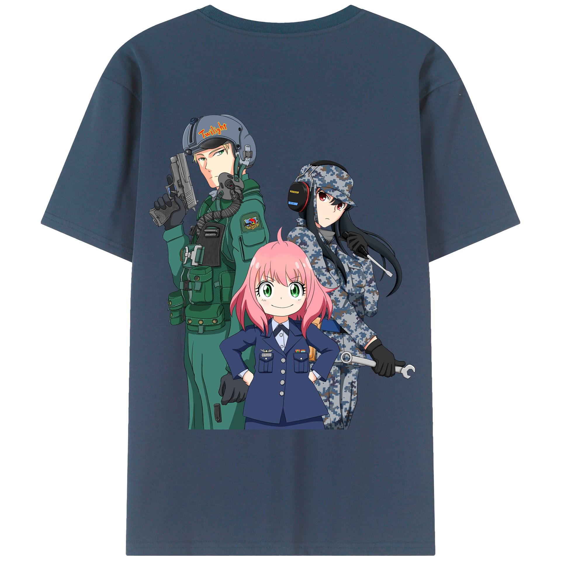 （画像用） SPY×FAMILY间谍家家酒 綿100％ メンズ半袖Tシャツ（バックプリント） 通気性
