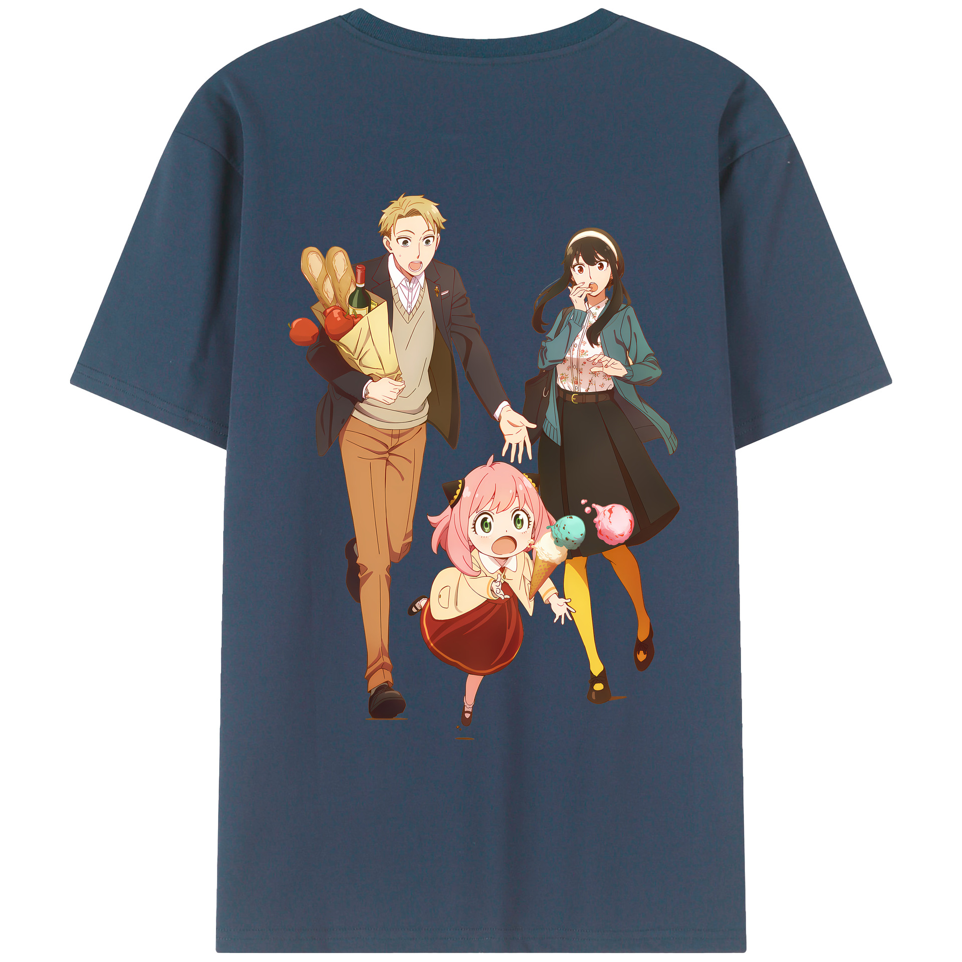 （画像用） SPY×FAMILY间谍家家酒 綿100％ メンズ半袖Tシャツ（バックプリント） 通気性