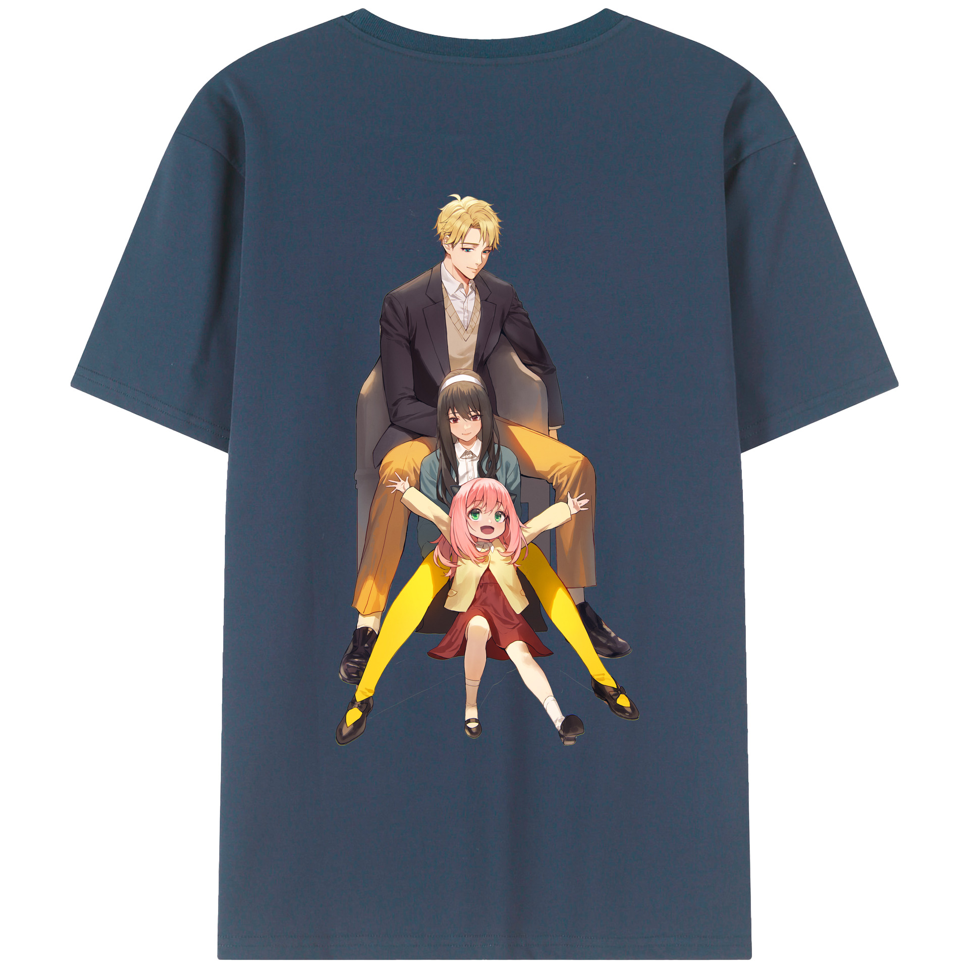（画像用） SPY×FAMILY间谍家家酒 綿100％ メンズ半袖Tシャツ（バックプリント） 通気性